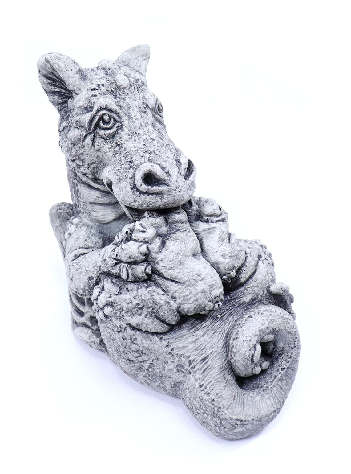 Massarelli's Little Darling Dragon 'Toots' - Solid Cast Stone Garden Statue - A Great Home or Garden Gift Idea - Durable, Lifelike Sculpture - Fun Exterior and Interior Art