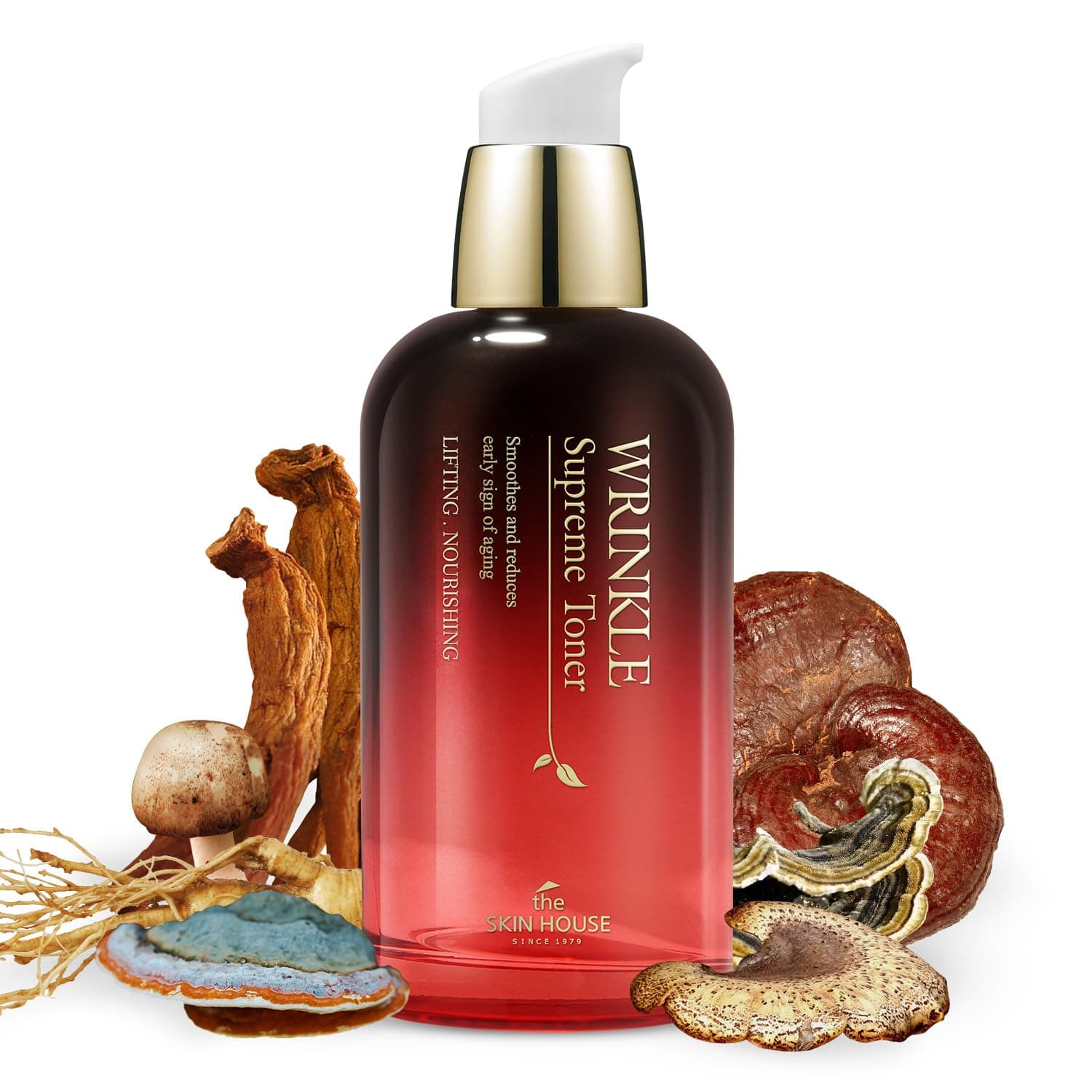 The Skin House Wrinkle Supreme Toner – Firming & Moisturizing Facial Toner with Red Ginseng & Herbal Extracts | Elasticity Boost & Smooth Skin, Korean Skincare | 130ml / 4.39 fl.oz