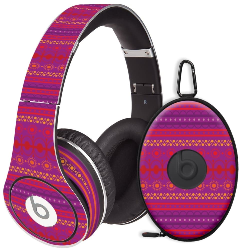 Purple Tribal Decal Skin for Beats Studio Headphones & Carrying Case by Dr. Dre