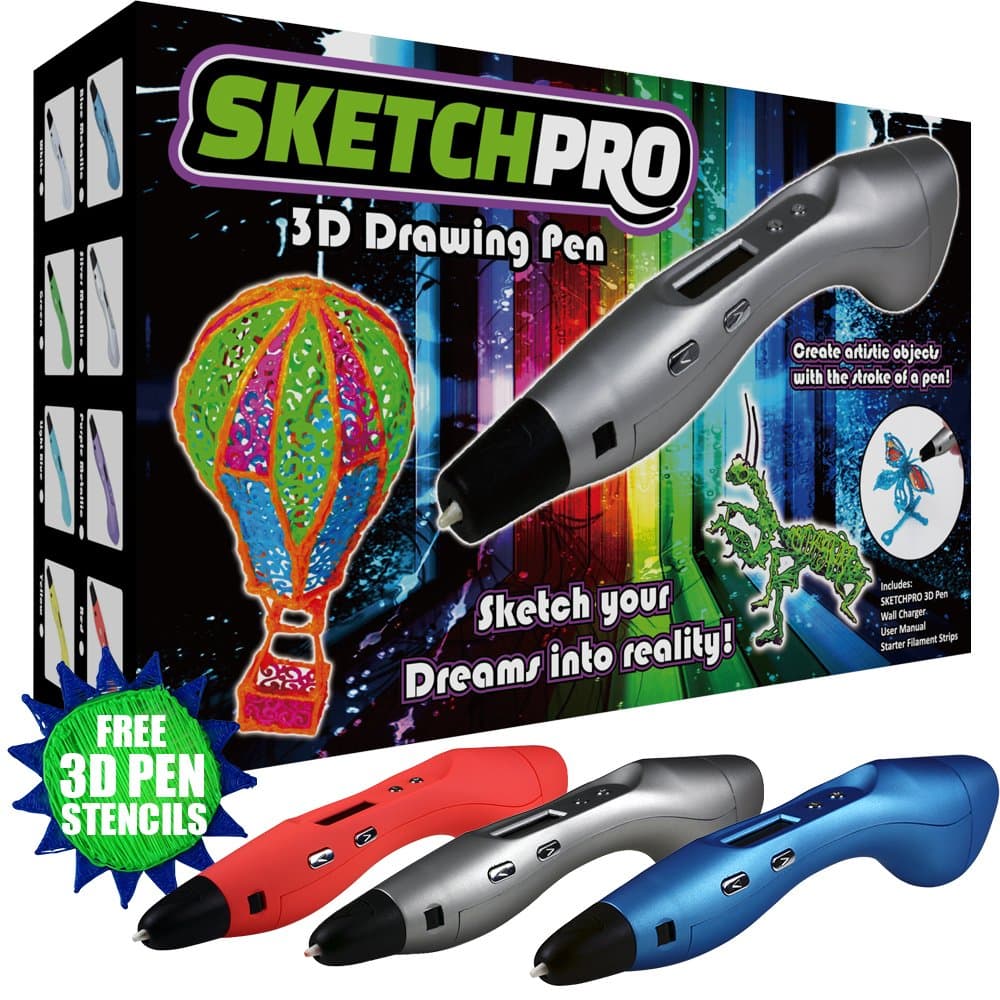 LATEST EDITION 3D Pen Kit - 3D Printing Pen, Kid Gift w/ LED Screen - Art Toy w/ FREE Art Stencils for 3D Drawing - Arts and Crafts