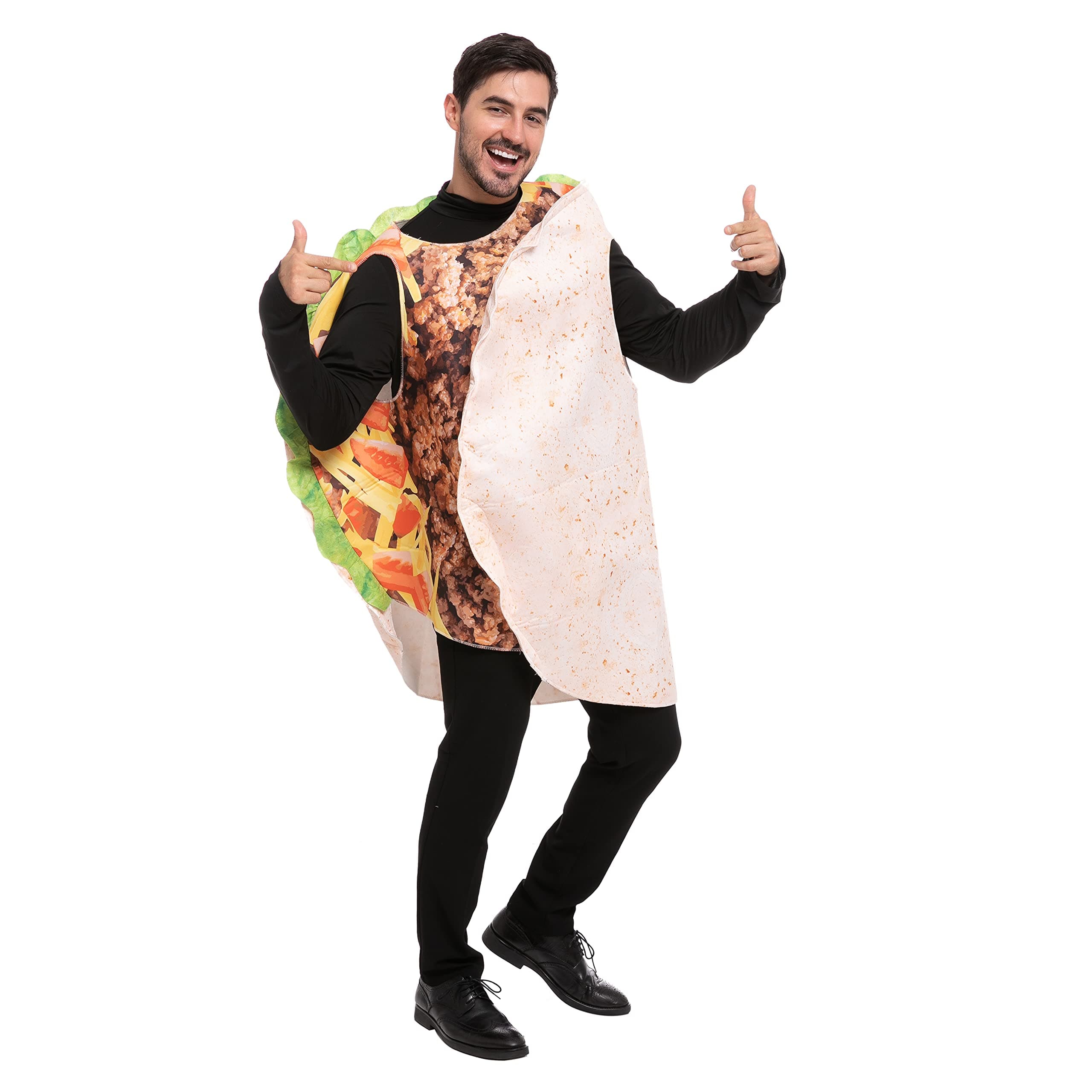 Spooktacular Creations Taco Costume Adult Halloween Costume Burrito Food for Halloween Dress Up Cosplay Party