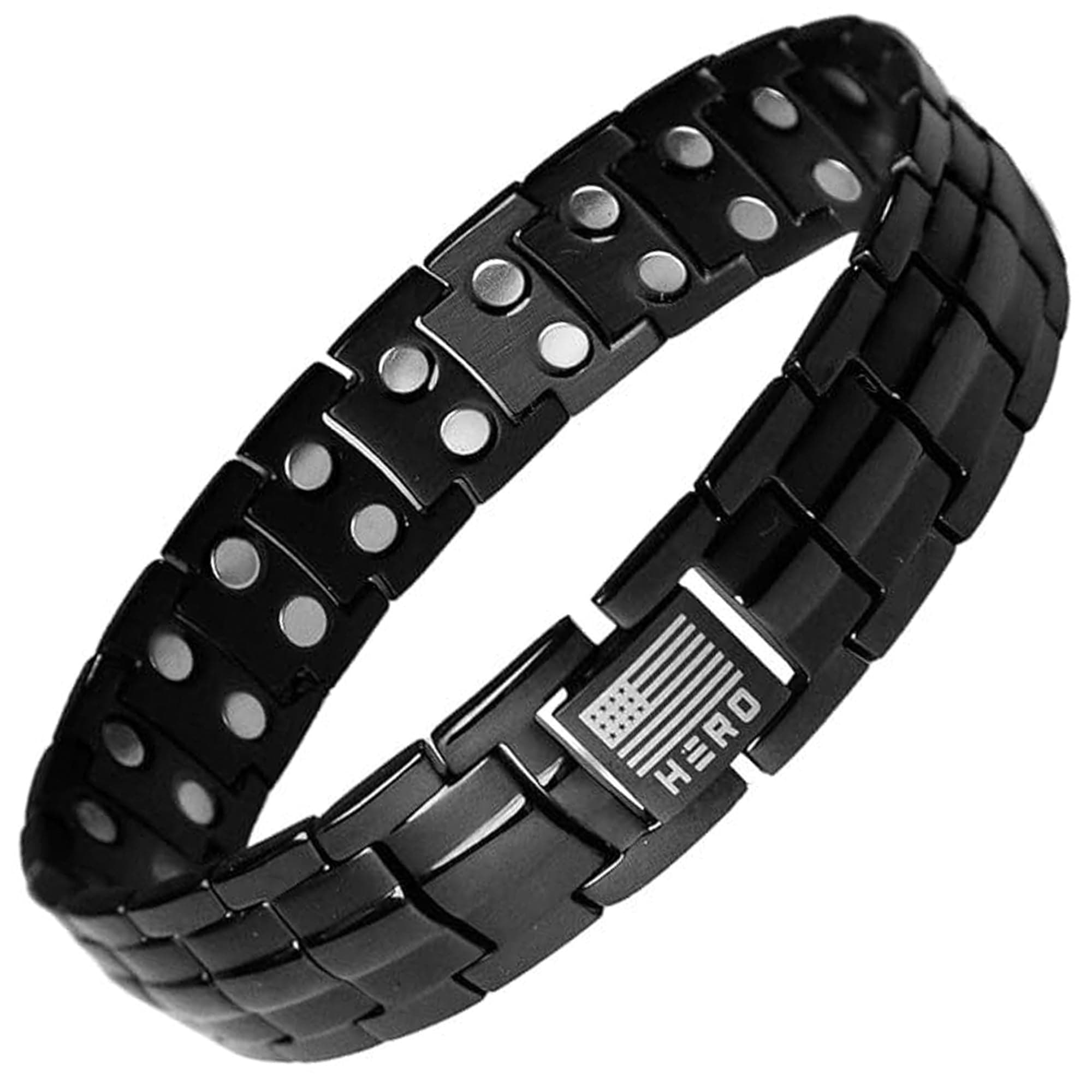 iHeartDogs Hero Company Titanium Magnetic Bracelet - Sherman Tank Track Magnetic Therapy Bracelet with Link Removal Tool