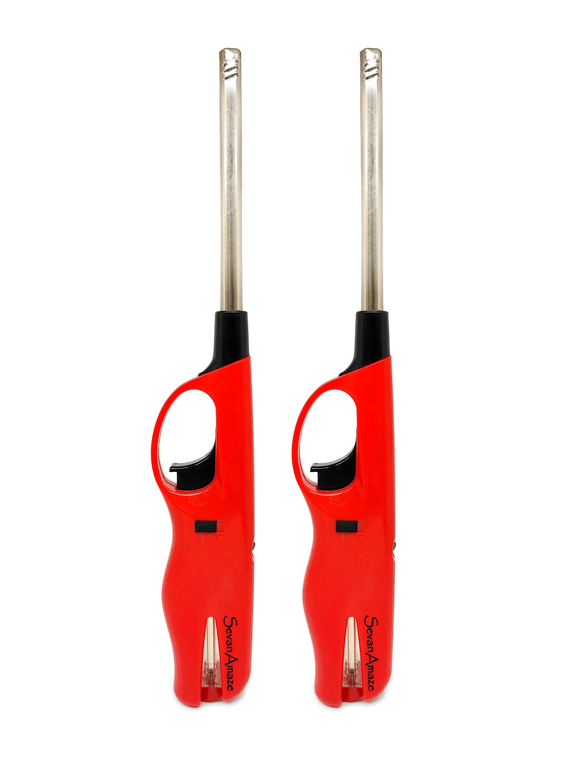 SEVANAMAZE - Online E-commerce Products Sales & Services ABS Plastic Adjustable Flame Refillable Kitchen Gas Lighter - Pack of 2, Multicolour