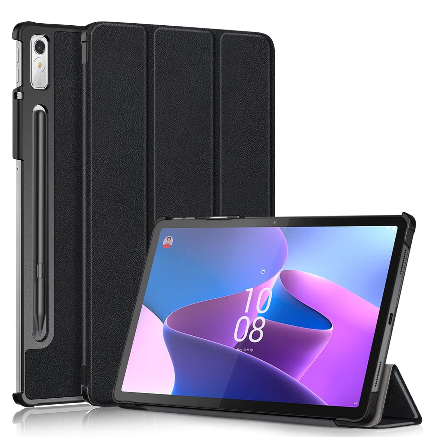 Case for Lenovo Tab P11 Pro (2nd Gen) 11.2'' 2022, Folding Folio Ultra-Thin Smart PU Leather Stand Cover for Tab P11 Gen2 / Xiaoxin Pad 2022 Black