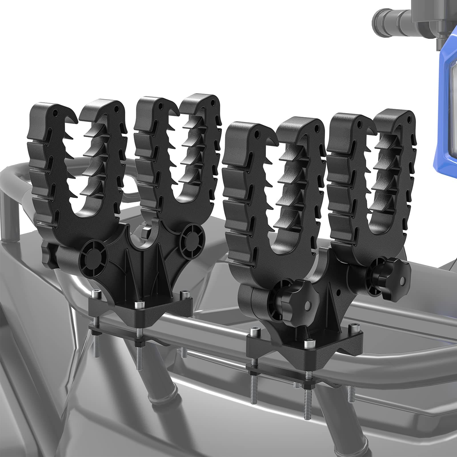 KEMIMOTO Double Tool Holder for ATV, Tool Mount for ATV, Bow Rack Tool Grips with Rubber Straps Compatible with Hunting Bike Mobility Scooter