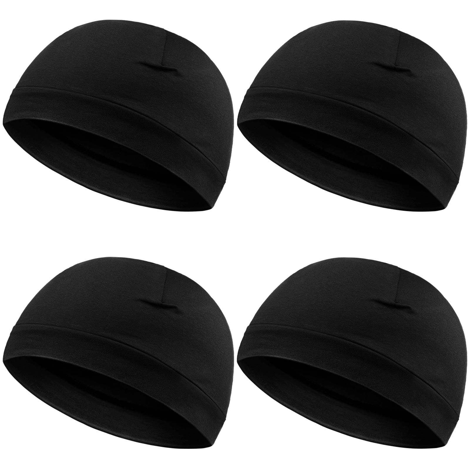 Syhood 4 Pcs Cotton Skull Caps for Men Women Breathable Beanie Thin Sleep Hat Night Running Cap Helmet Liner for Cycling Gym