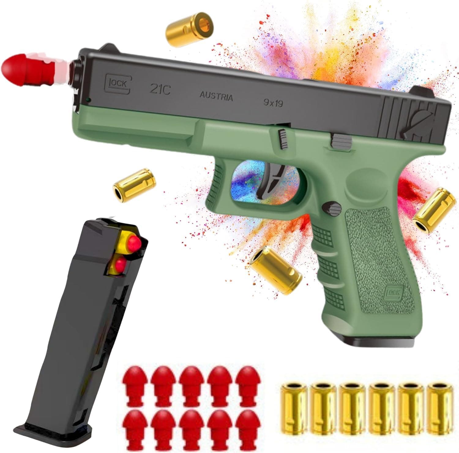 Manual Foam Blaster Toy Gun, kids Toy Gun With Magazine and Bullets silencer, With 10 Darts & Plastic Bullets, Fun Birthday Gift, For Kids & Adults