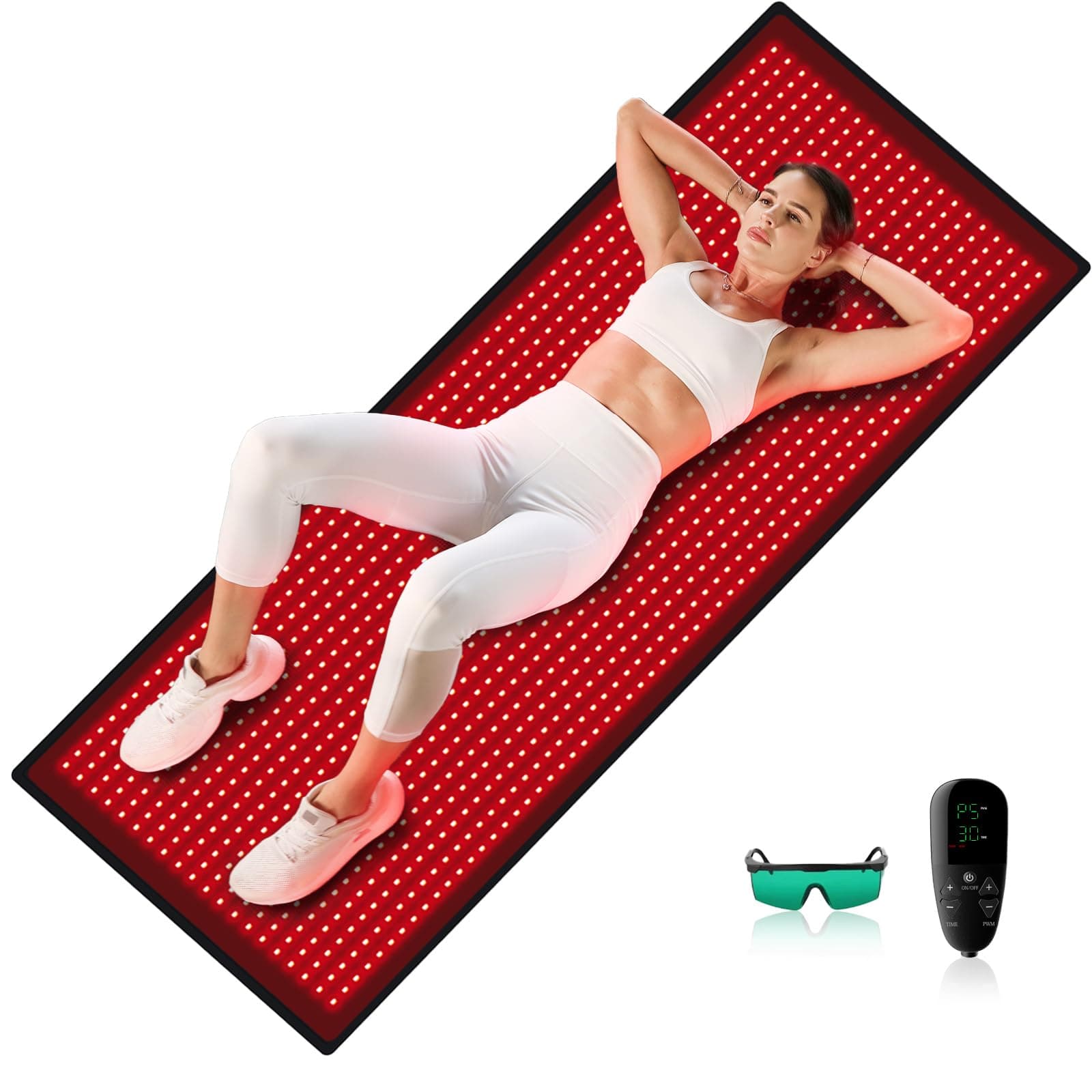 WEETALL Red Light Therapy Mat for Body, 1280pcs LEDs 71''×31'' Large Infrared Red Light Therapy Pad 660nm&850nm for Full Body Pain Relief, Body Relax, Energy Recovery, Joint Repair, Improved Sleep