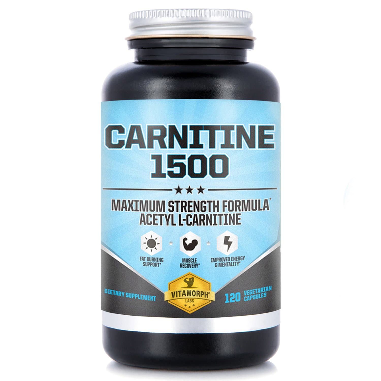 Carnitine 1500 - Acetyl L-Carnitine 1500mg Maximum Strength Carnitine Supplement - Supports Energy, Memory, Focus and Weight Loss Management - 120 Vegetarian Capsules