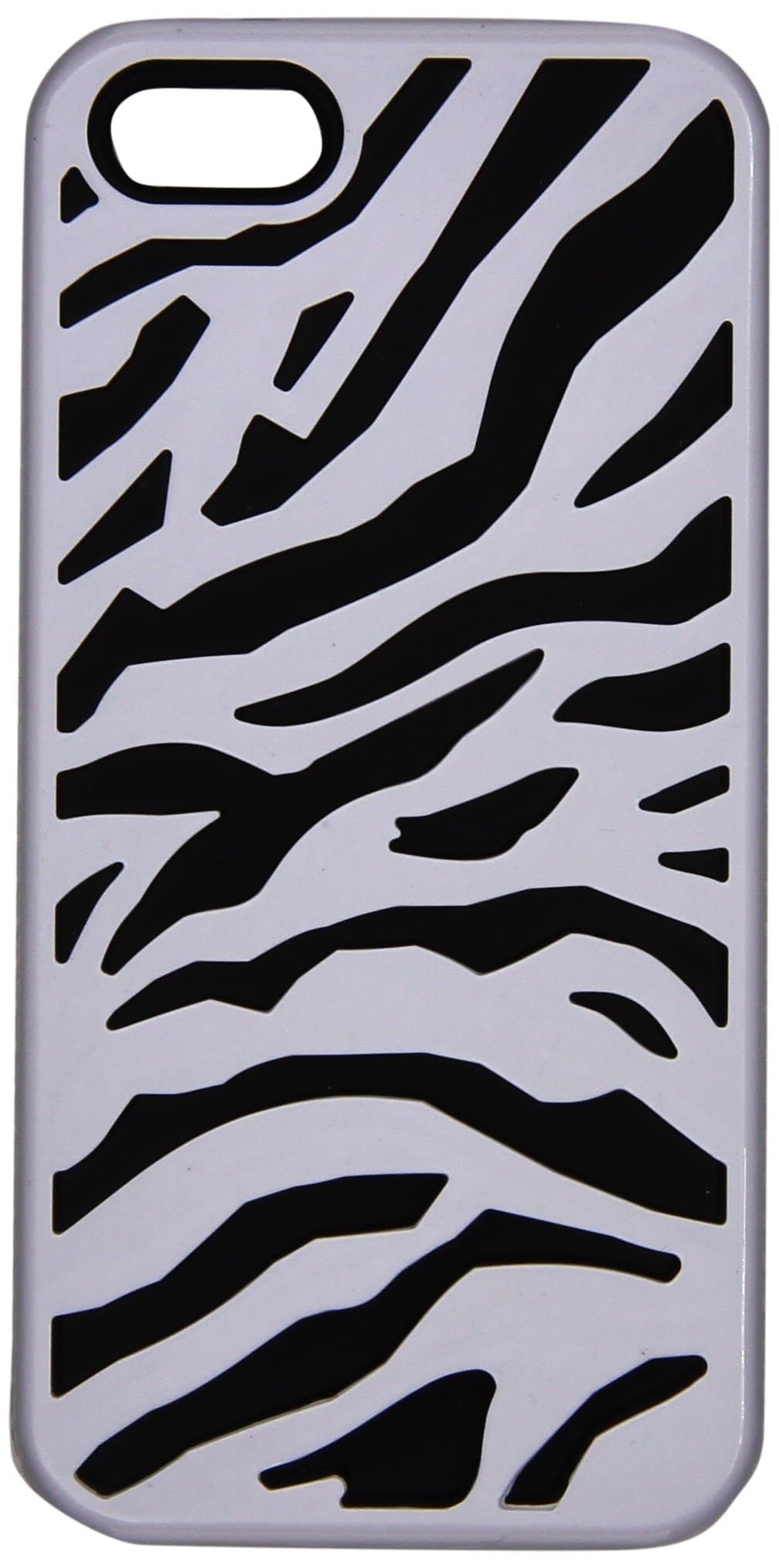 CasemastersHeavy Duty Hybrid Case for iPhone 5 5s Zebra Print Hard Shell With Screen Protector - BlackWhite