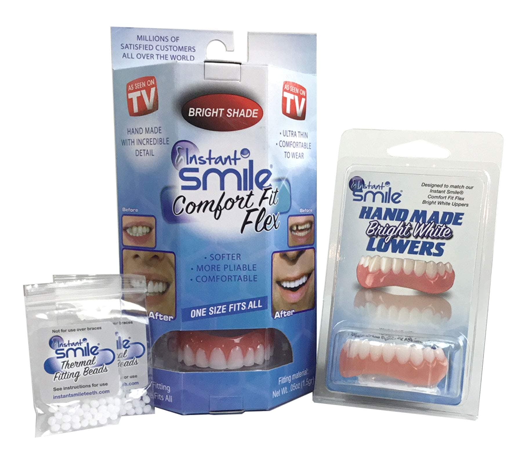 Instant Smile Comfort Fit Flex Teeth Upper and Lower Set,