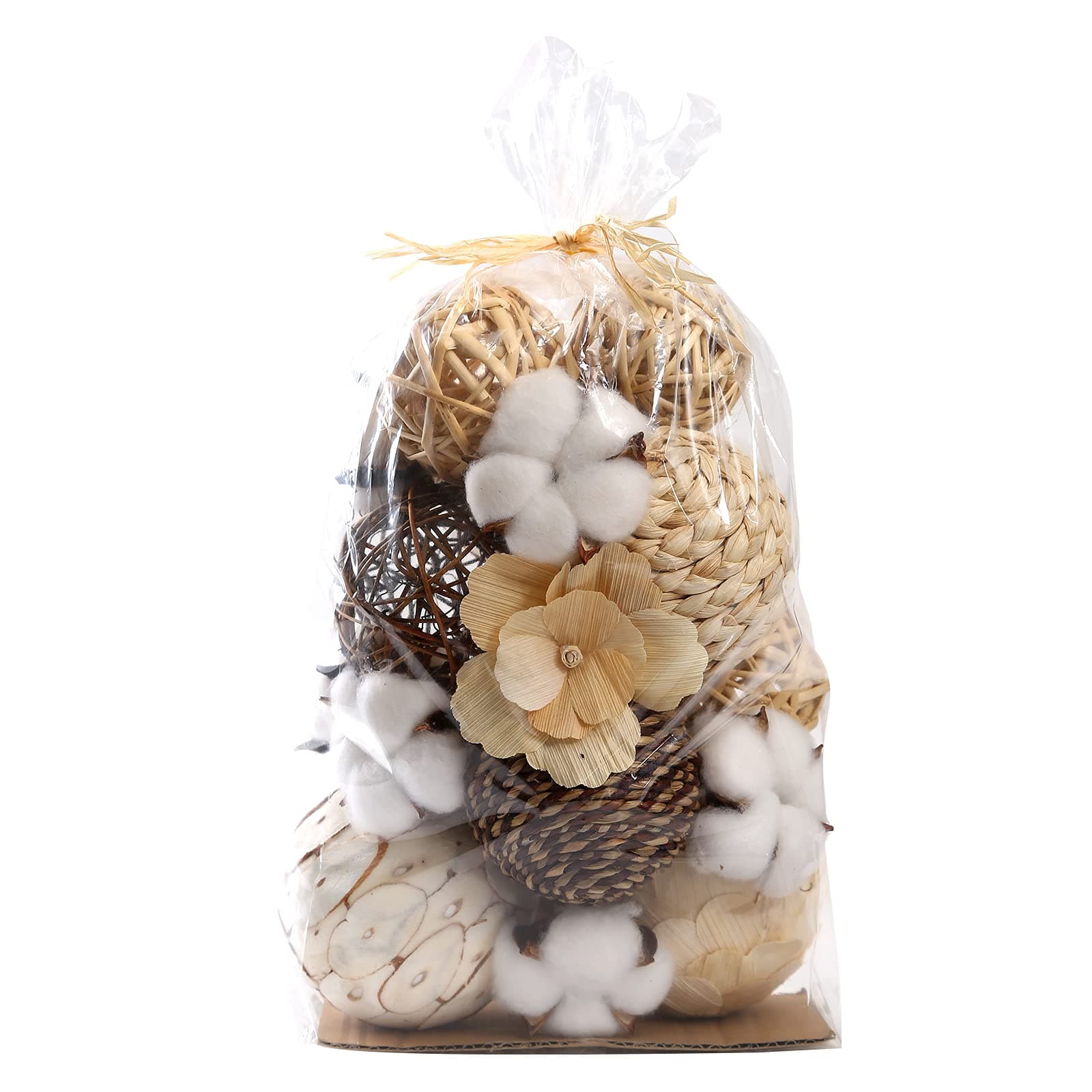 Decorative Balls Assorted Spherical Rattan Twigs Wicker Balls Cotton for Bowl and Vase Filler Balls Spheres Orbs Filler Centerpiece Home Decor