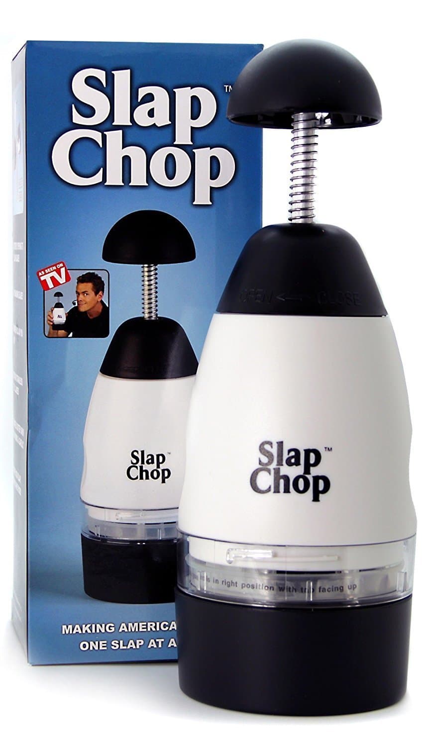 Original Slap Chop Slicer Chopper with Stainless Steel Blades & Butterfly Opening for Easy Cleaning - Vegetable Chopper Gadget, Mini Chopper for Salads - Kitchen Accessory