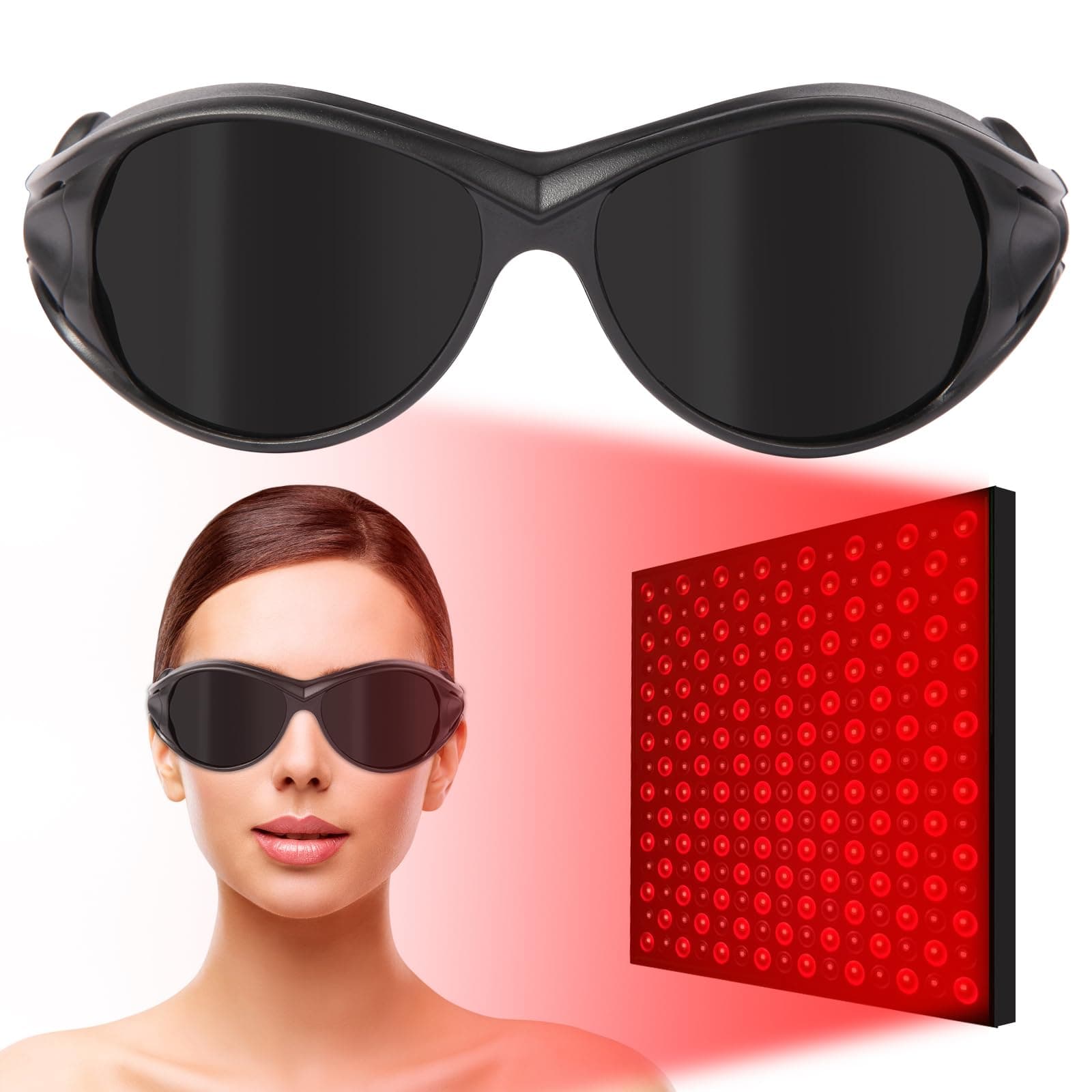 Red Light Therapy Glasses, Laser Safety Glasses IPL 200-2000nm, Eyes Protection for Tanning Goggles and Red Light Therapy