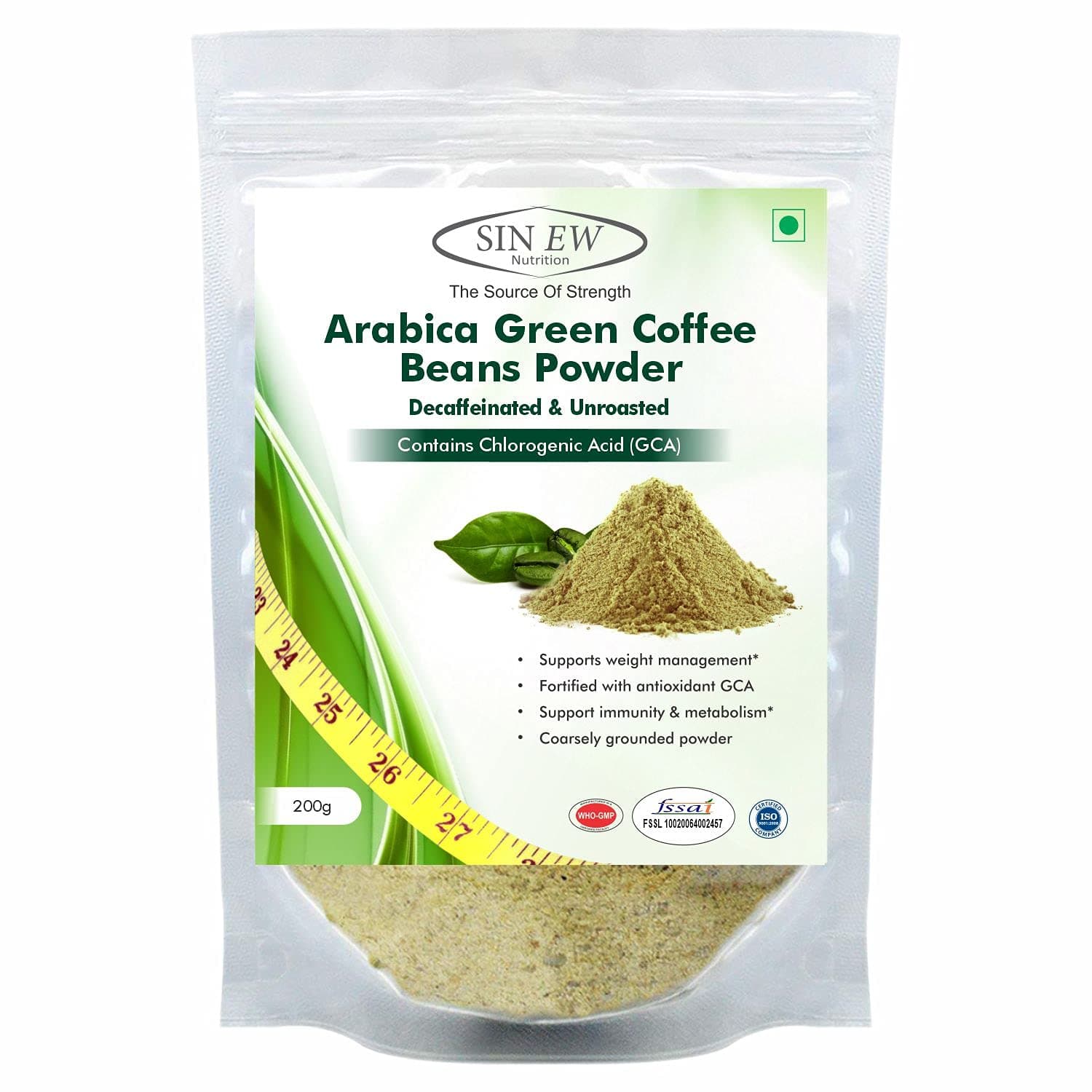Sinew Nutrition Green Coffee Beans Powder for Weight Management - 200 g