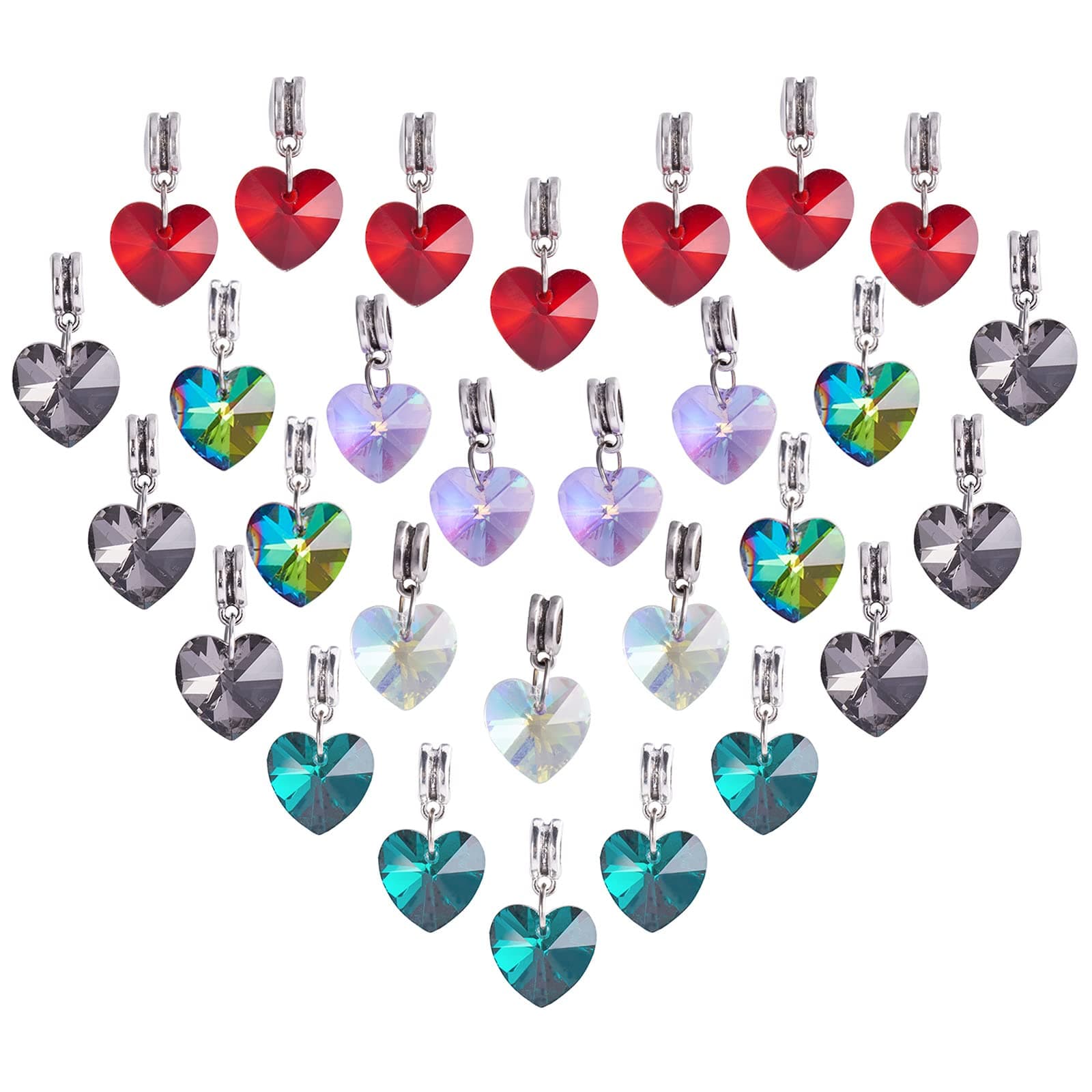 Heart Glass Charms