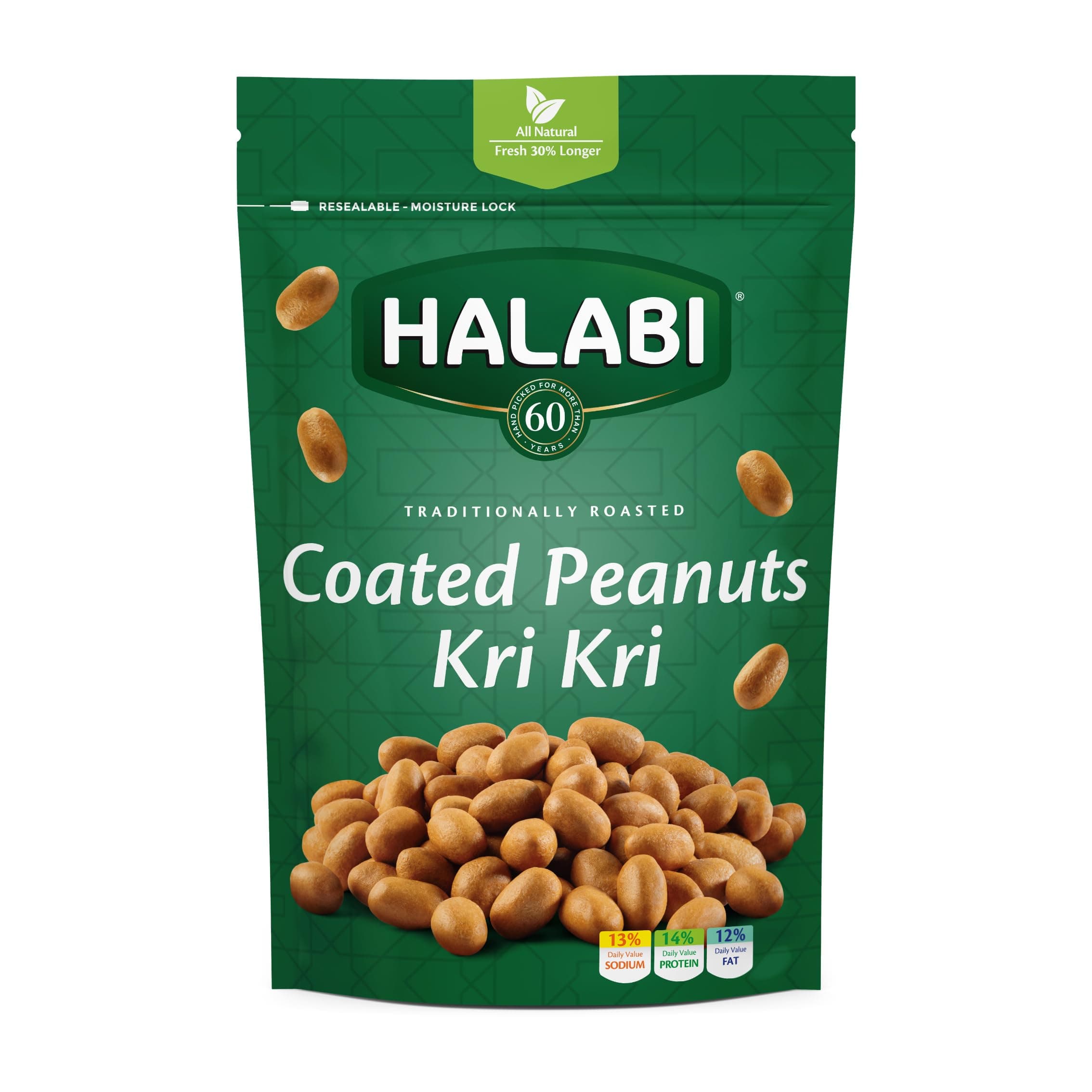 Traditionally Baked Kri Kri Peanuts , All Natural Ingredients Healthy Snacks Longer Freshness Resealable Bag - 300G