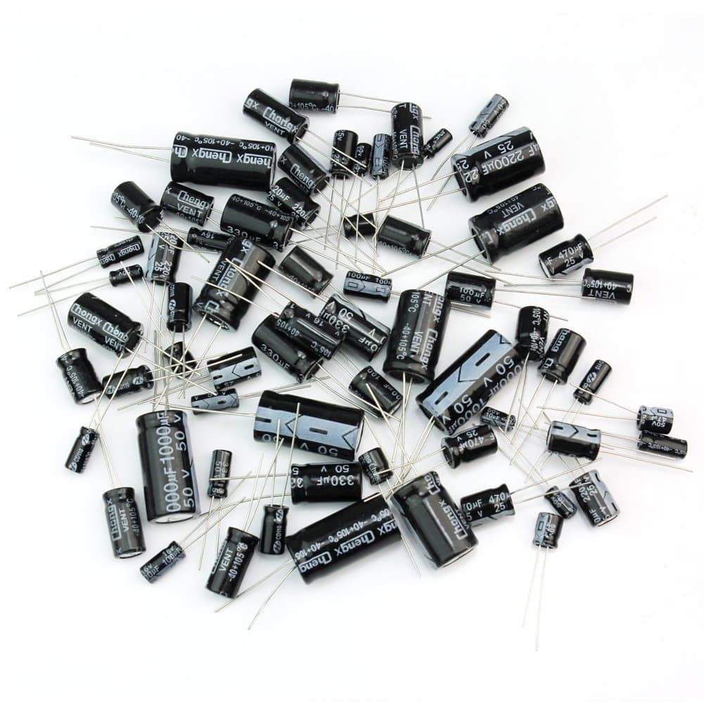 125 Pcs 1uF - 2200uF 25 Values Electrolytic Capacitors Assortment Kit Assorted Set
