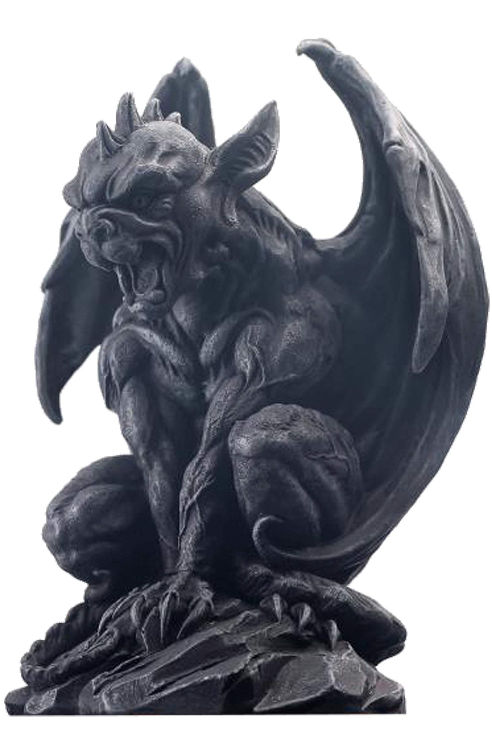 JORAE Winged Gargoyle Statue Indoor Outdoor Home Decor Sitting Guardian Sculp...