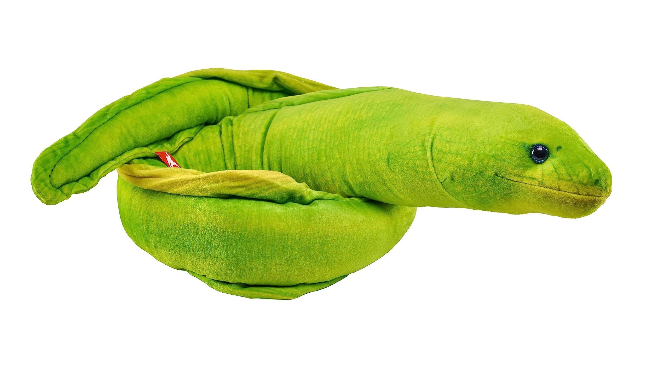 Wild Republic Living Ocean Green Moray EEL, Stuffed Animal, 54 Inches, Plush Toy, Fill is Spun Recycled Water Bottles