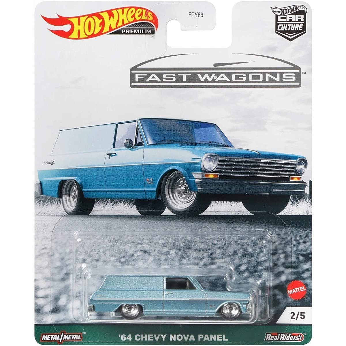 Hot Wheels '64 Chevy Nova Panel - Fast Wagons 2/5 - Blue