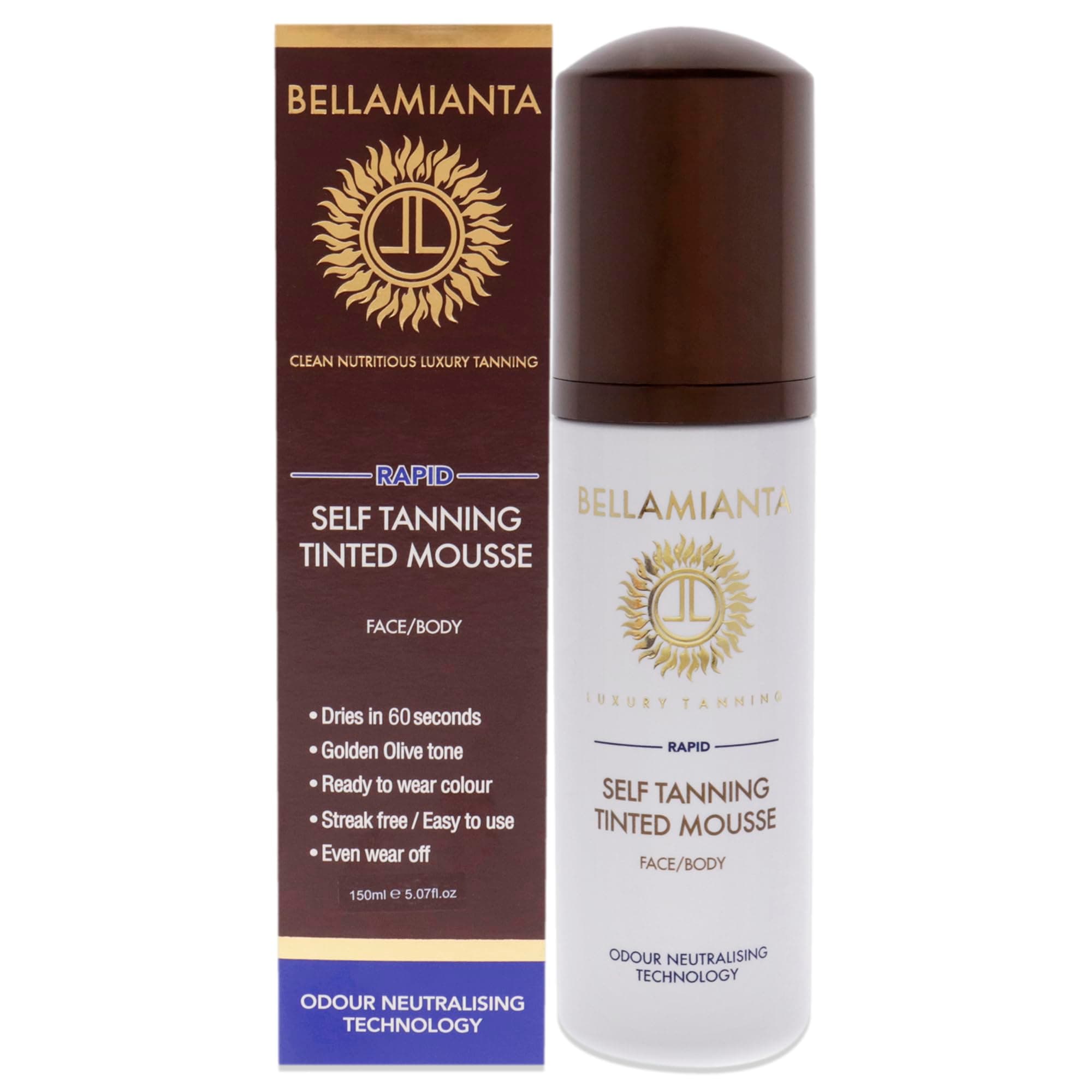 Bellamianta Self Tanning, Dark Tinted Mousse, 150 ml