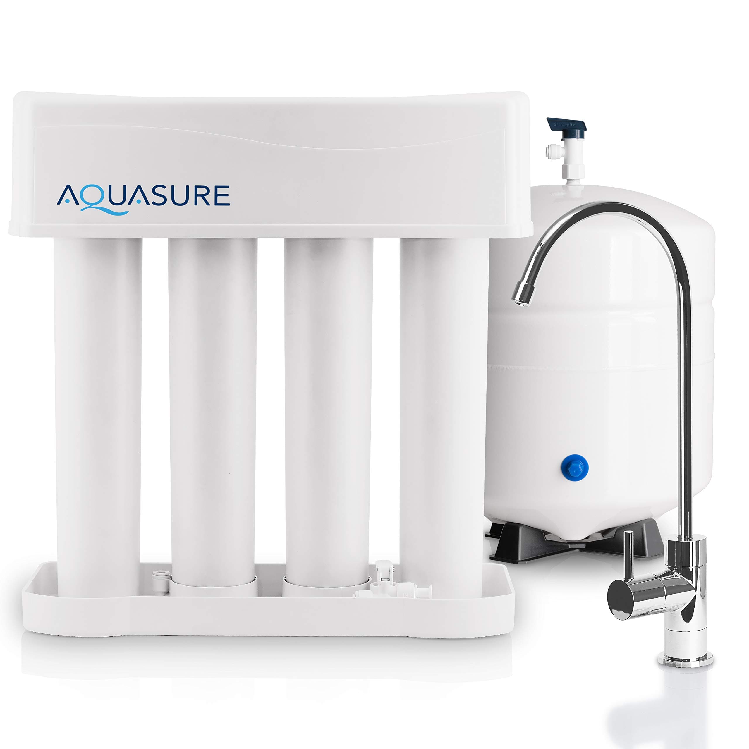 AS-PR75A Premier Reverse Osmosis Water Filtration System - 75 GPD High Contaminants TDS Rejection Membrane with Quick Change Water Filter and Chrome Colored Finished Faucet
