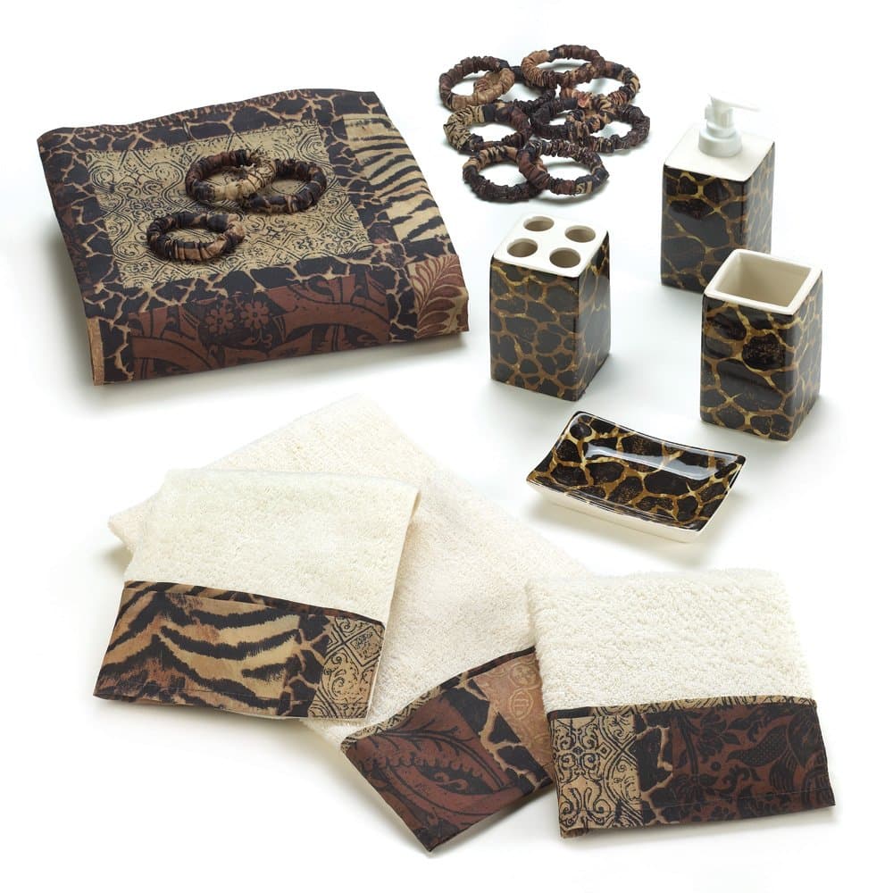 Designer Jungle Print Savannah Complete Bath Decor Set