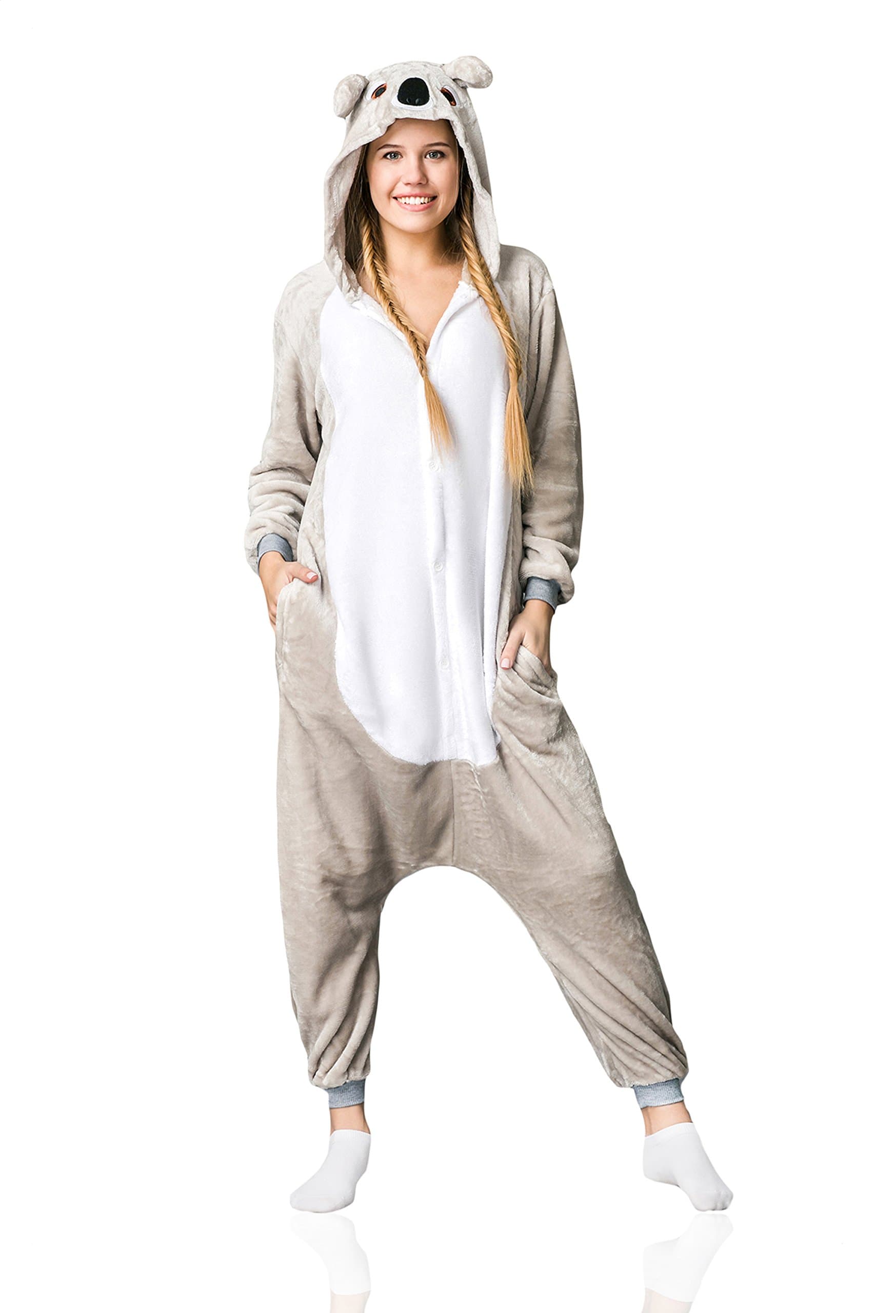 Adult Koala Onesie Pajamas Kigurumi Animal Cosplay Costume Onsie Thick Fleece Pjs