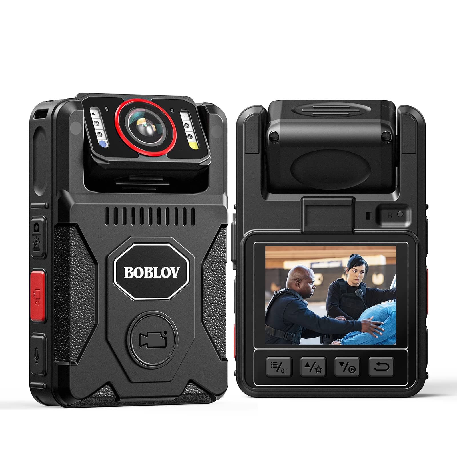 BOBLOVM7 Pro 256GB Police Body Camera, GPS 4K Body Camera with Audio, 180° Rotate Lens, 4000mAh for 14 Hours Video Recording, Fast Charging with 4-5 Hours for Law Enforcement, Delivery