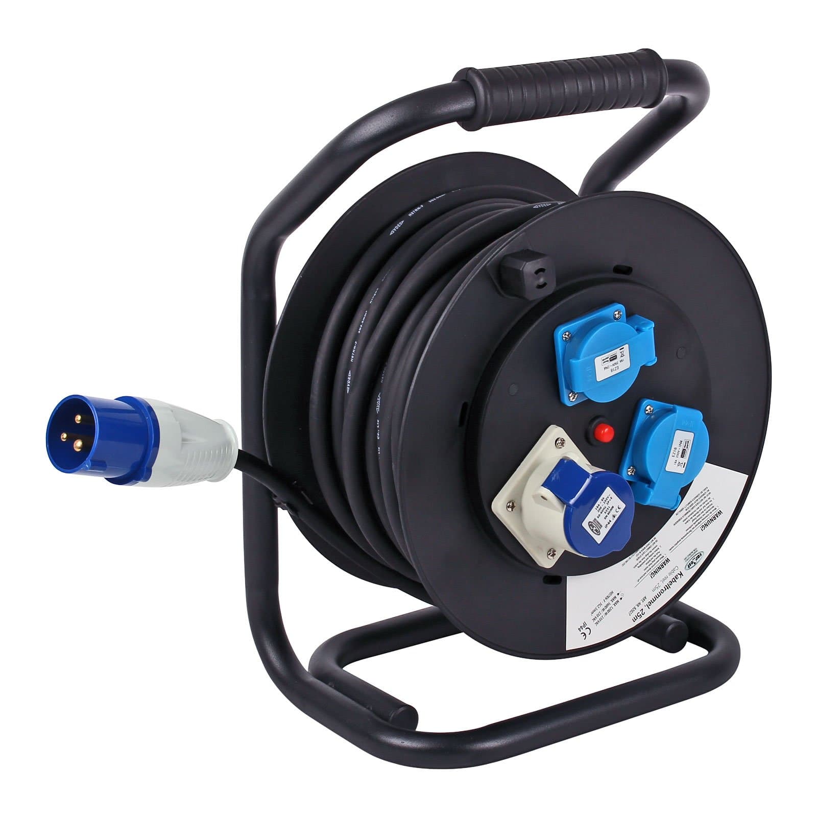 Carbest CEE Camping – Cable Reel 25 Metre 2.5 mm, 3600 Watt 16 A Thermal Circuit Breaker IP44 I