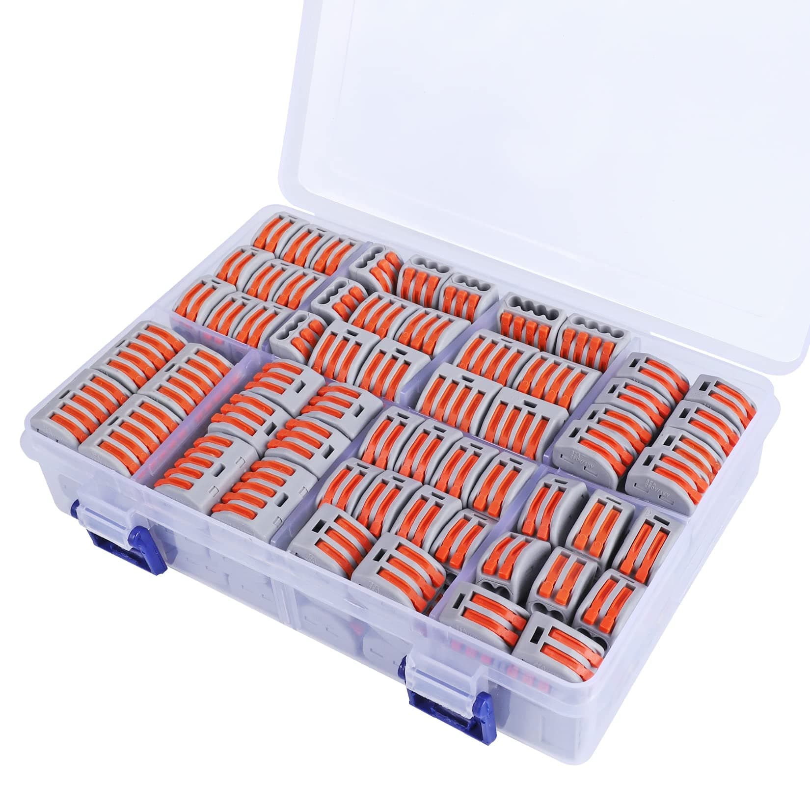 XHF160 Pcs Lever Wire Connector Nuts Assortment Kit with 28-12 Awg, Compact 2/3/5 Conductor Combination, Electrical Wire Connectors, Des Compact Splice Connectors