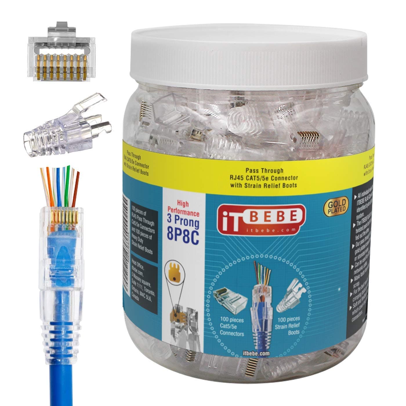 Cat5 with Transparent Strain relief -100-100