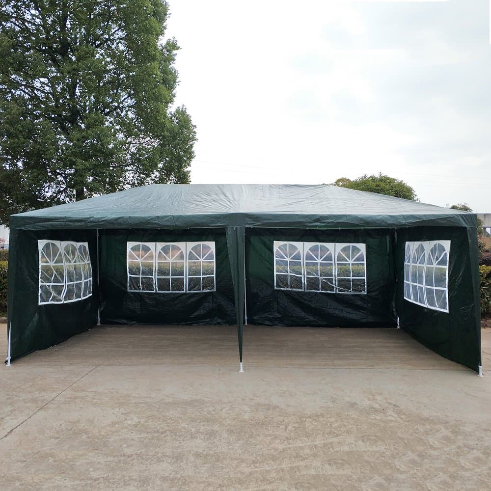 Outdoor PE Garden Gazebo Marquee Canopy Party Wedding Tent Marquee 3 x 6m or 3x9m (3X6, Green)