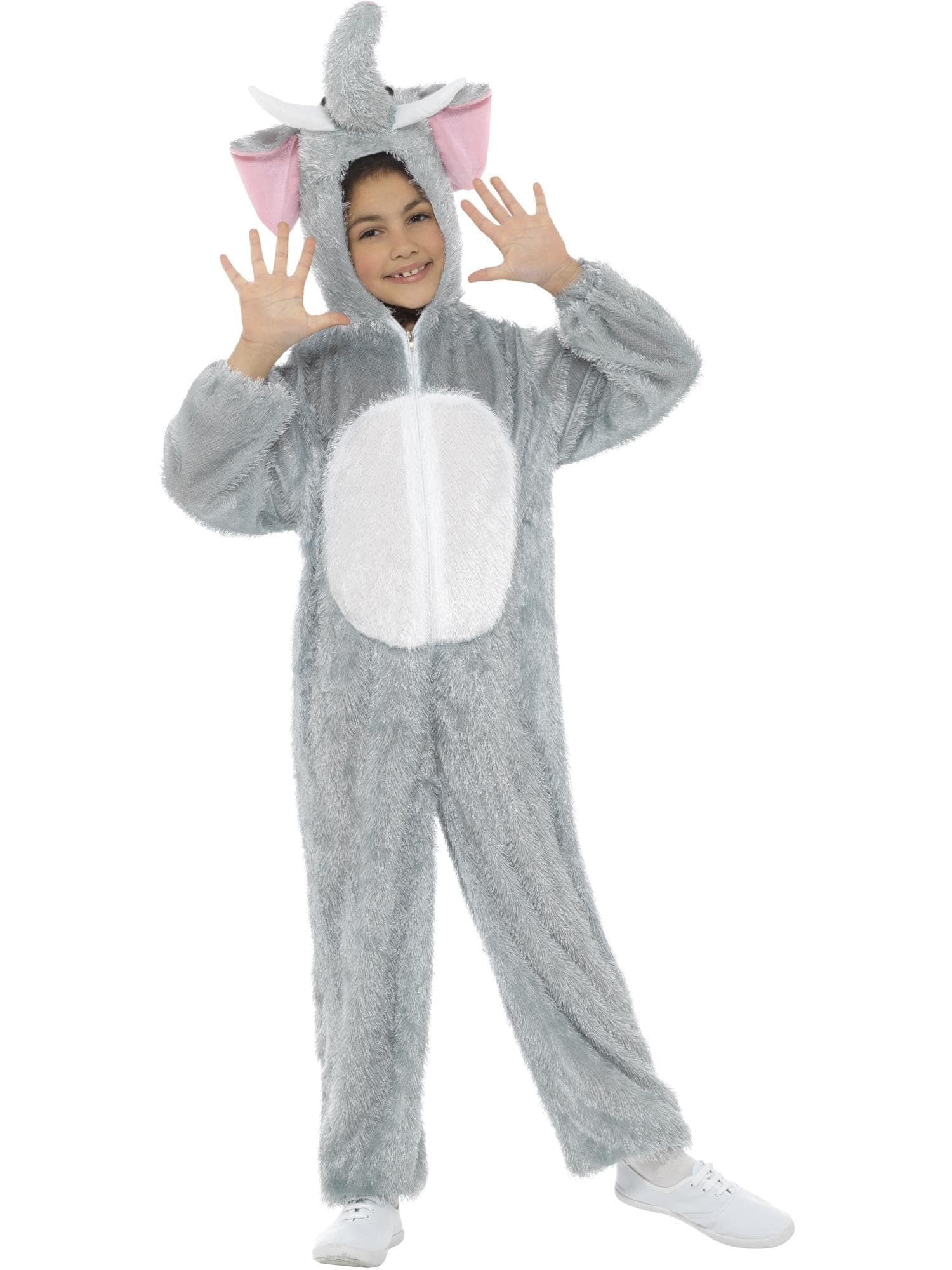 Smiffys Elephant Costume, Small with Hooded Jumpsuit, Children's Animal Fancy Dress, Animal Dress Up Costumes