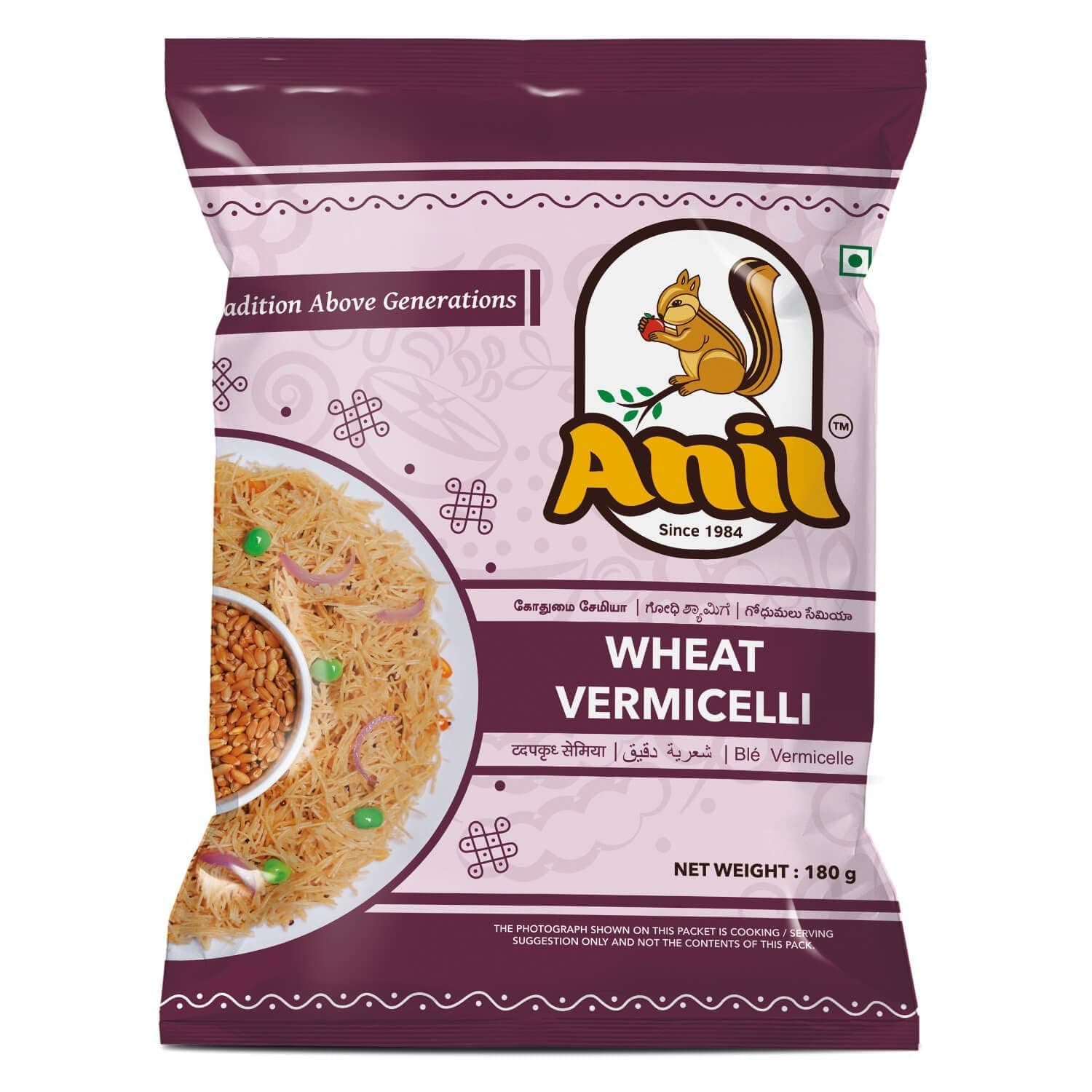 Anil Roasted Wheat Vermicelli 180g/6.349 oz (Pack of 2)
