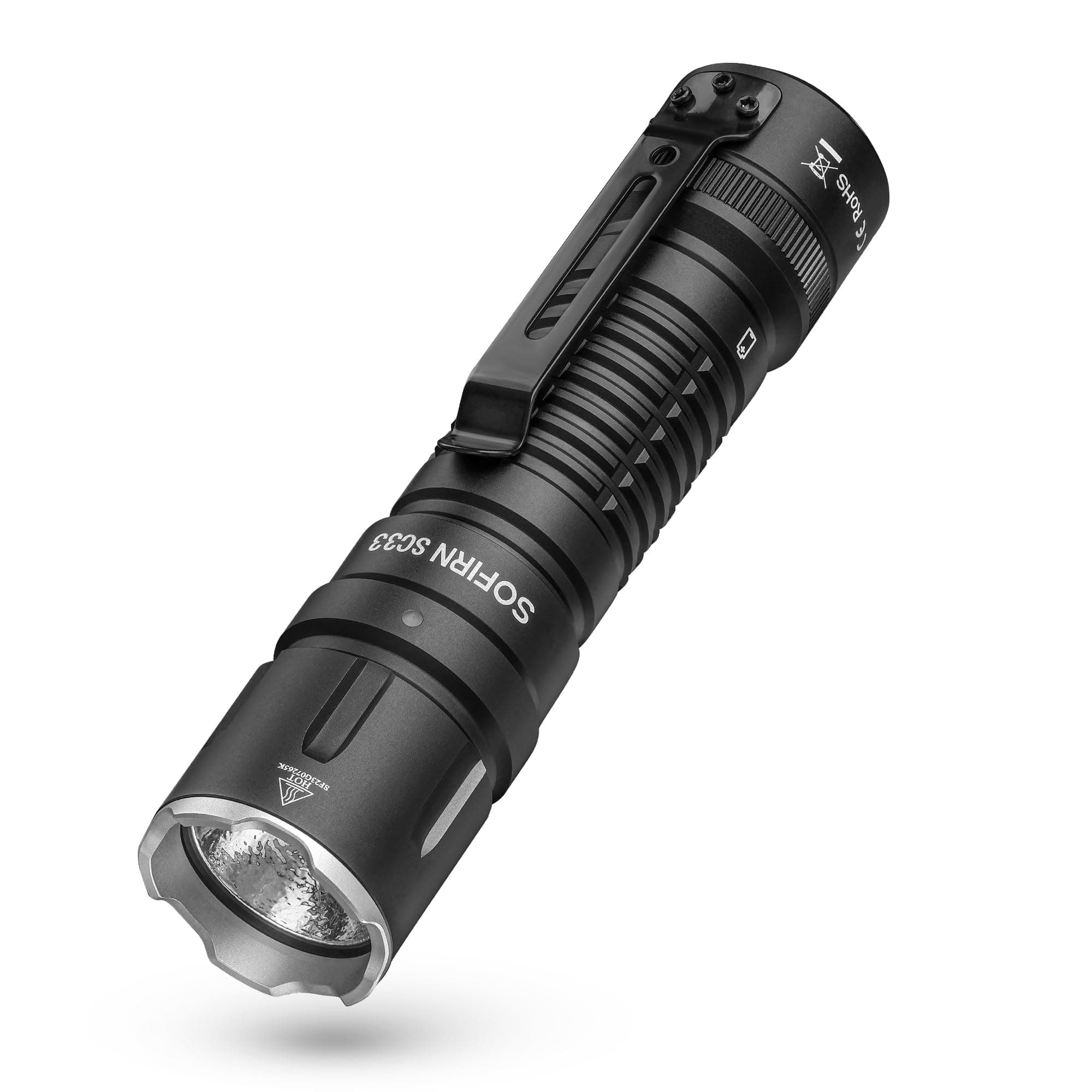SC33 LED Torch 5200 Lumen Super Bright Rechargeable Flashlight with Type C Tail E-Switch for Outdoor, Hiking, Emergency