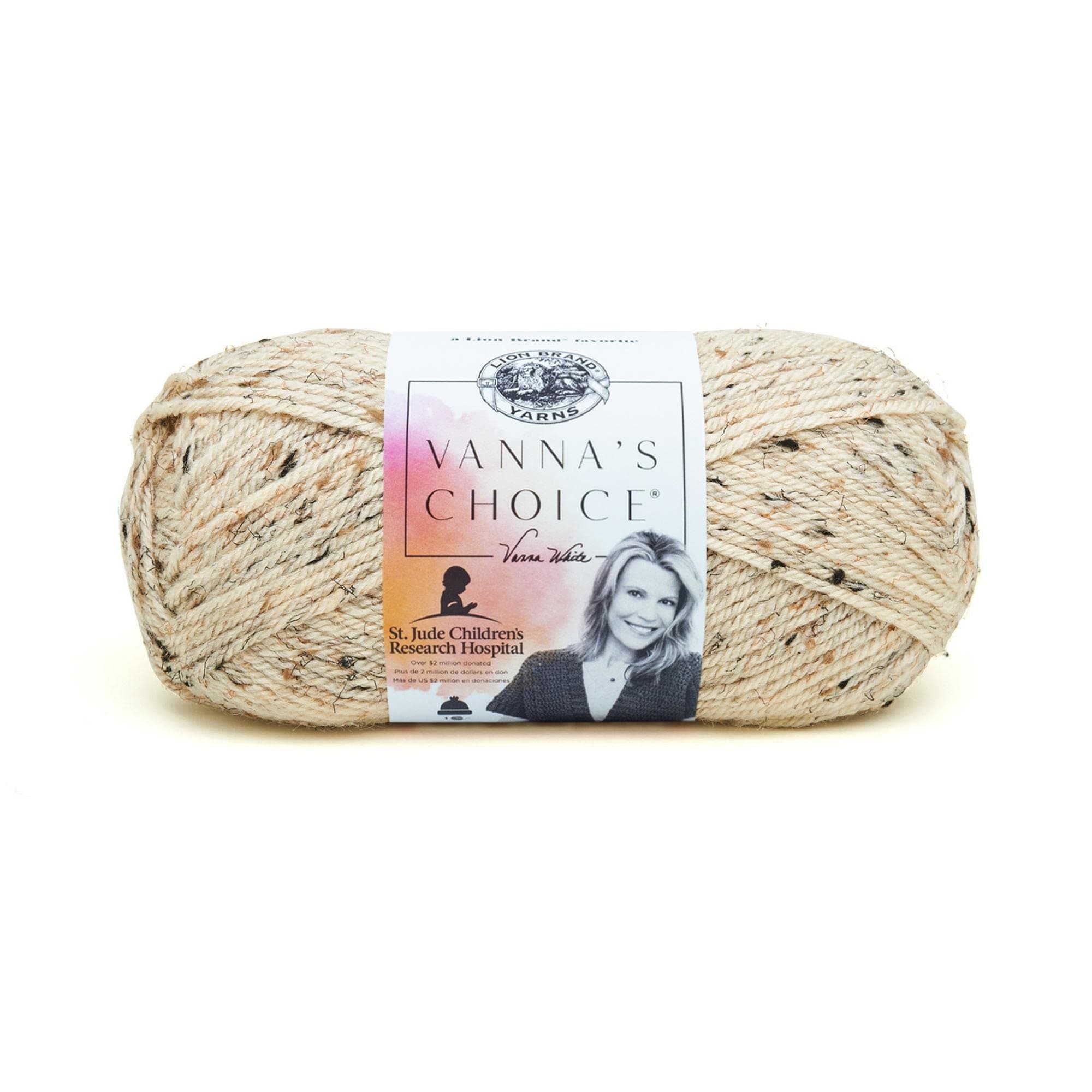 Lion Brand Yarn Vanna's Choice, Aran Weight Yarn for Knitting, Crochet, and Crafts, Oatmeal, 1 Pack