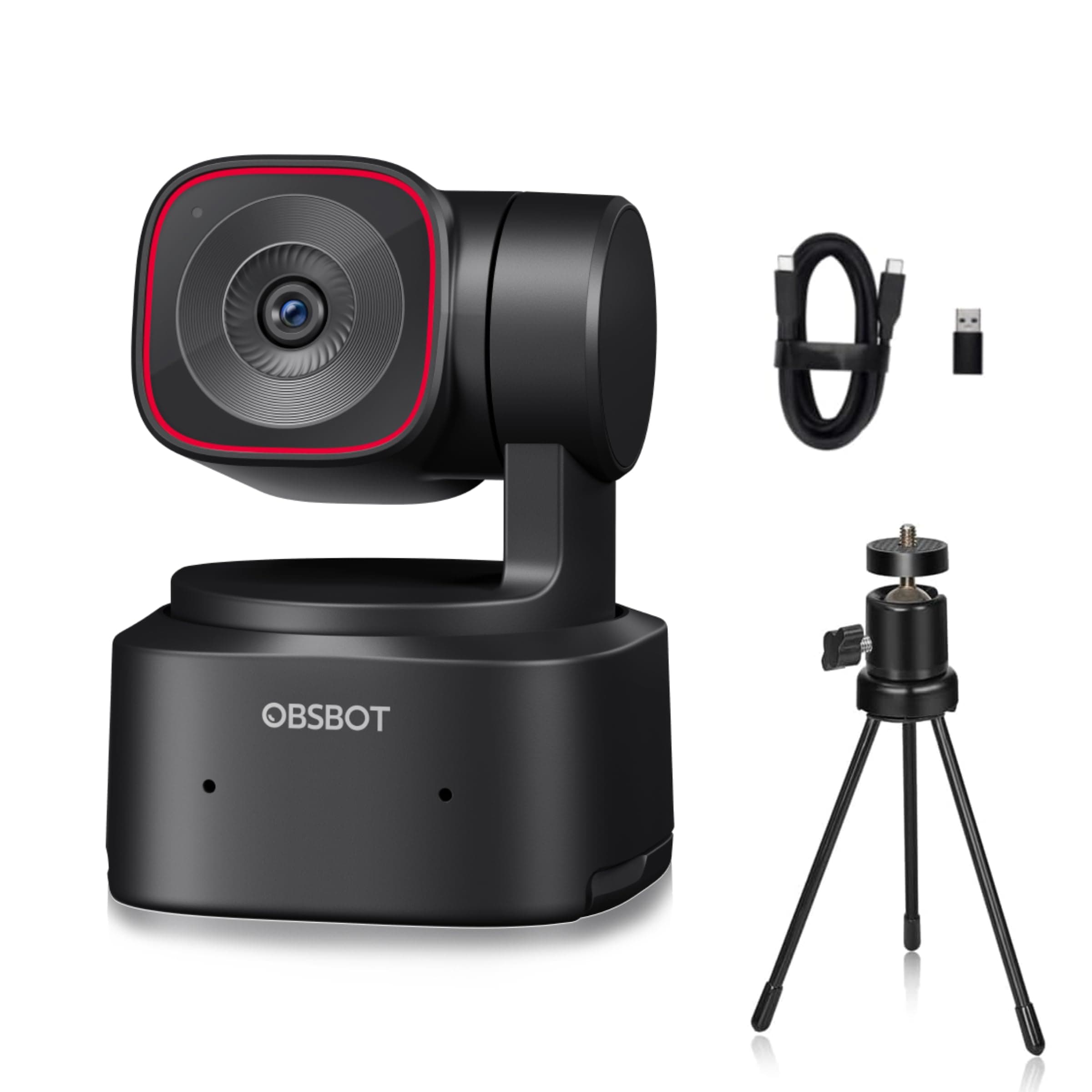 Tiny 2 Lite, PTZ 4K Webcam 1080P@60fps HDR, PC Camera with AI Tracking, Micros with AI Noise Cancellation, Tripod, Gesture Control, Auto Focus, Plug & Play, Ideal for Gaming or Streaming