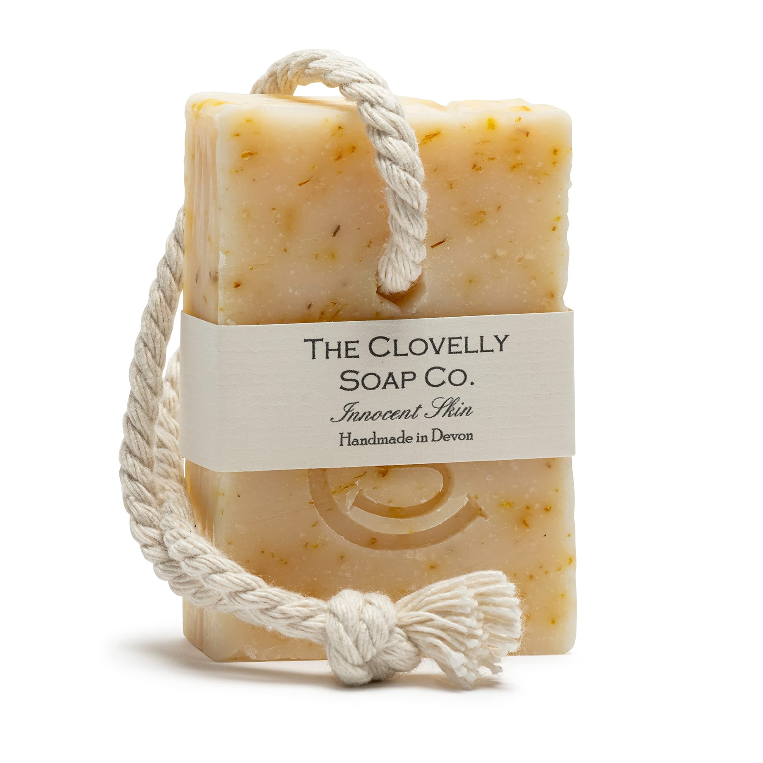 Clovelly Soap Co Natural Handmade Soap on a rope Bar (Unscented, 100g) For all skin types.[Amazon-developed Certification] Compact by Design