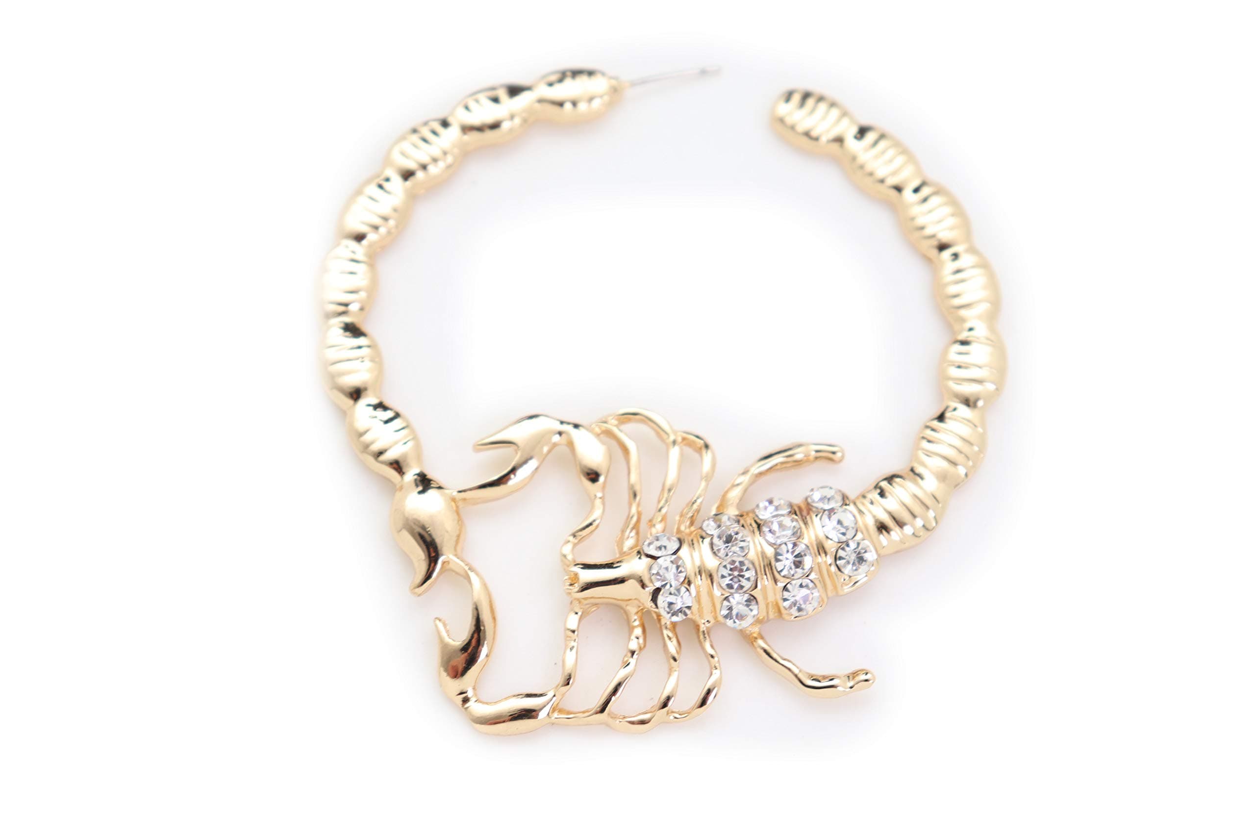 TFJ Women Fashion Hook Earrings Set Gold Metal Color Big Scorpion Silver Hoop Beads