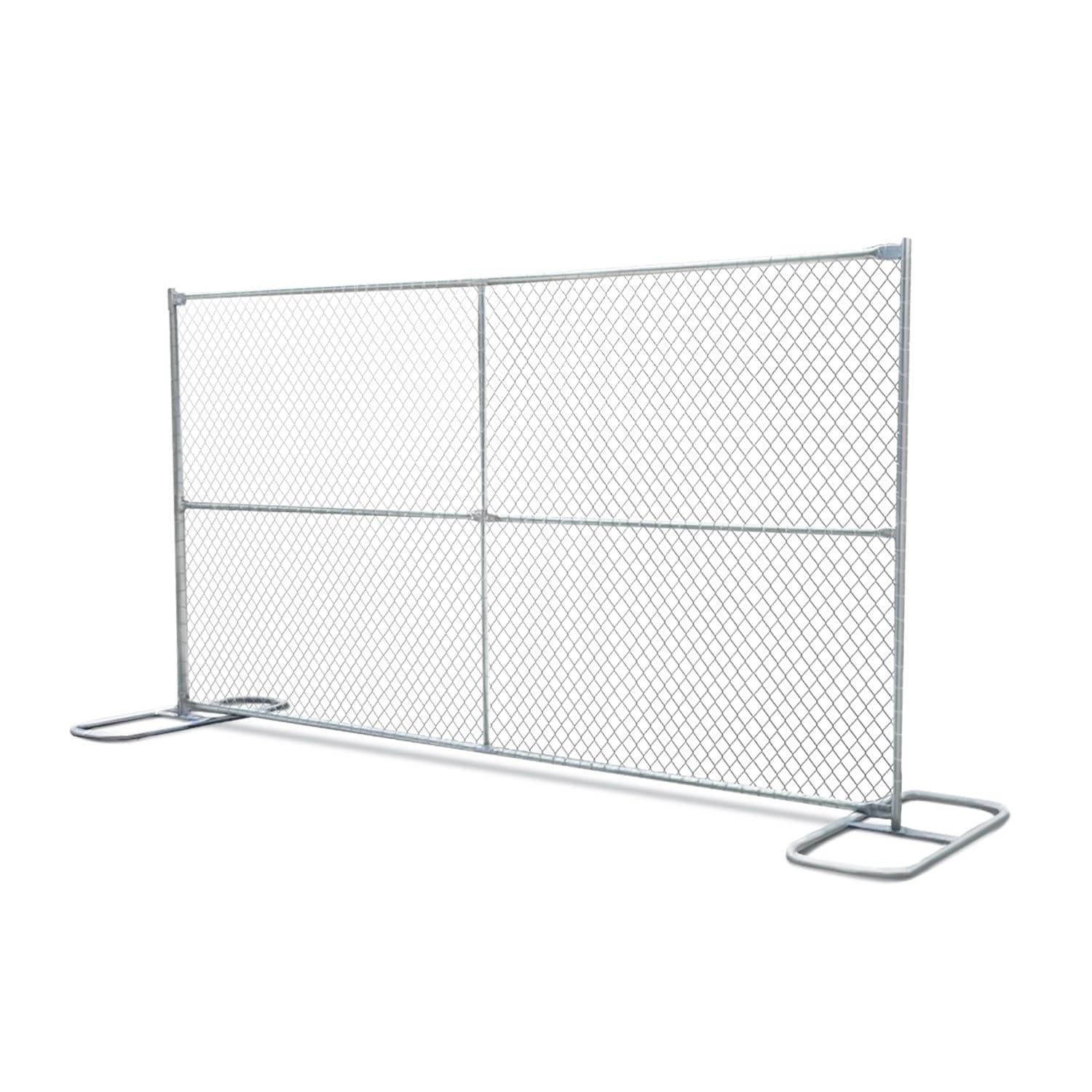 Sandbaggy 6 ft x 12 ft Temporary Chain Link Fence Panel (Galvanized) - 12 Gauge Wire - Temporary Construction Barrier (Chain Link Fence, 10.0, Count)