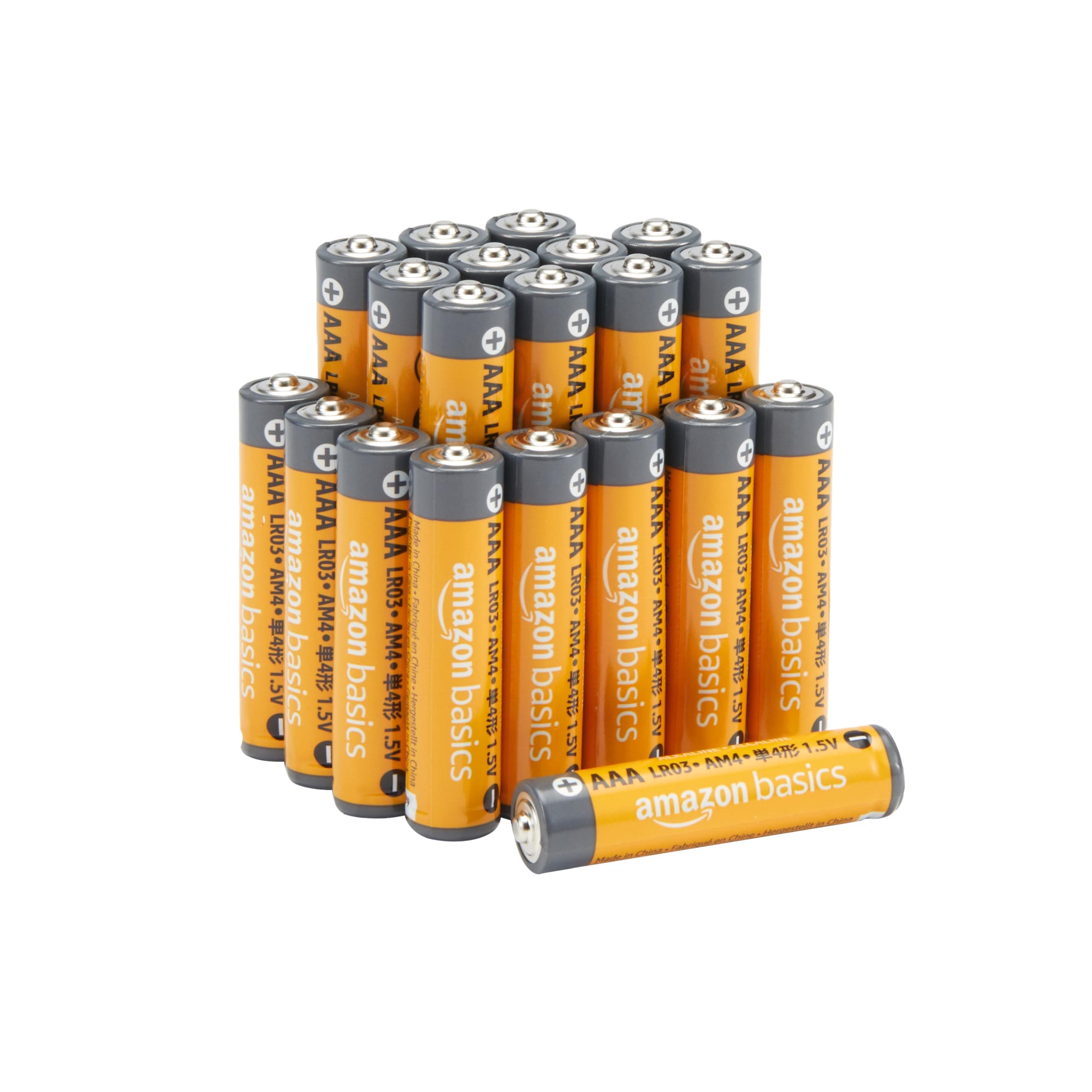 Amazon Basics AAA 1.5 Volt Performance Alkaline Batteries, 20-Pack (Appearance may vary)