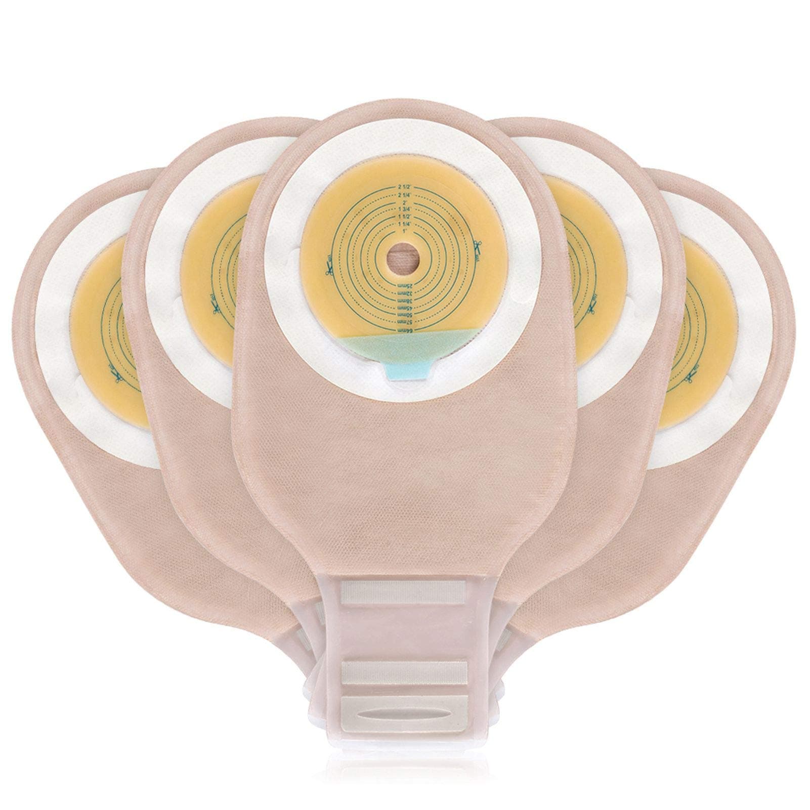 OUCHAN Carbou 20 PCS Colostomy Bags,Ostomy Supplies,One Piece Drainable Ostomy Pouch with Closure for Ileostomy Stoma Care, Cut-to-Fit