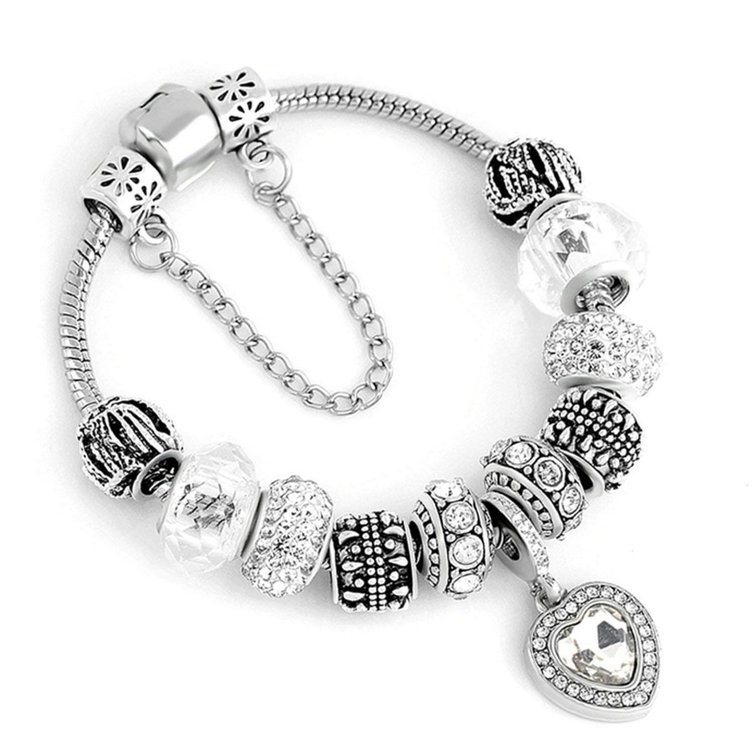 super-cool Blue Crystal Charm Bracelet with Marano Beads Fits Bracelet for Women Friendship Bracelet