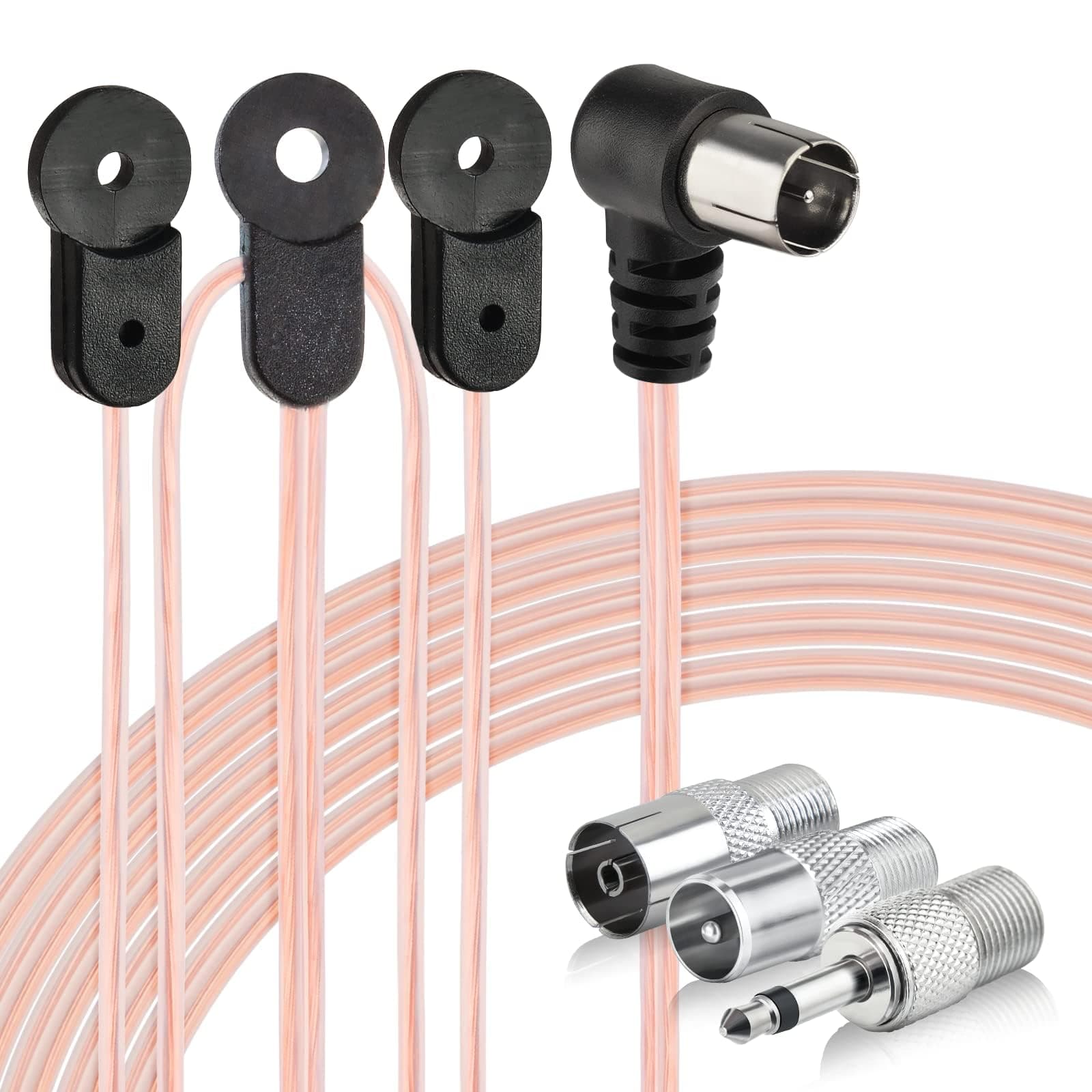 Bingfu FM Radio Antenna Cable 75 Ohm Connector F Y-Shape Coaxial Cable 2 m for Amplifiee Tuner HiFi System Stereo Audio Video Receiver Onkyo Denon Pioneer