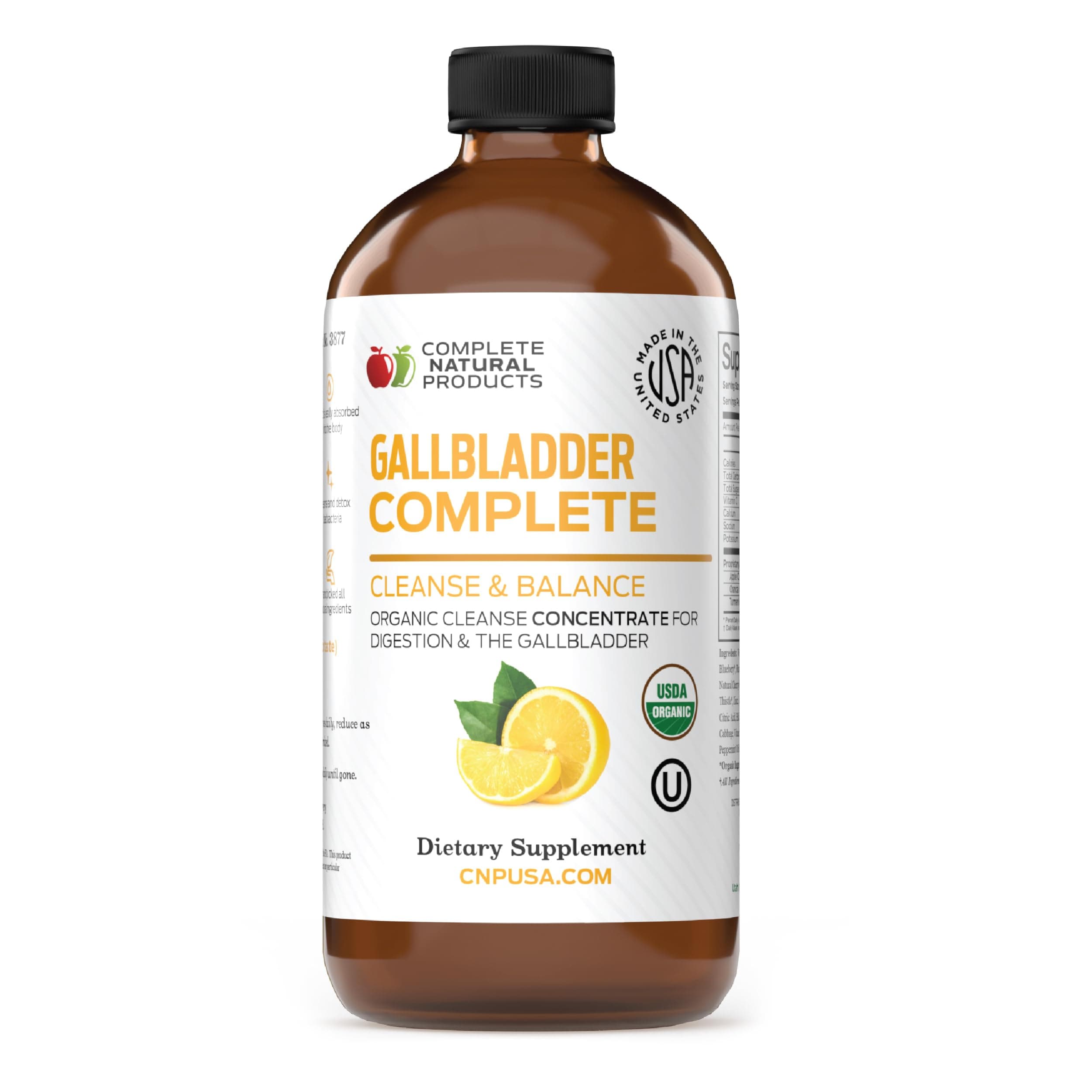 Complete Natural Products Gallbladder 8oz - Organic Liquid Gallstones Cleanse, Support, & Sludge Formula Supplement