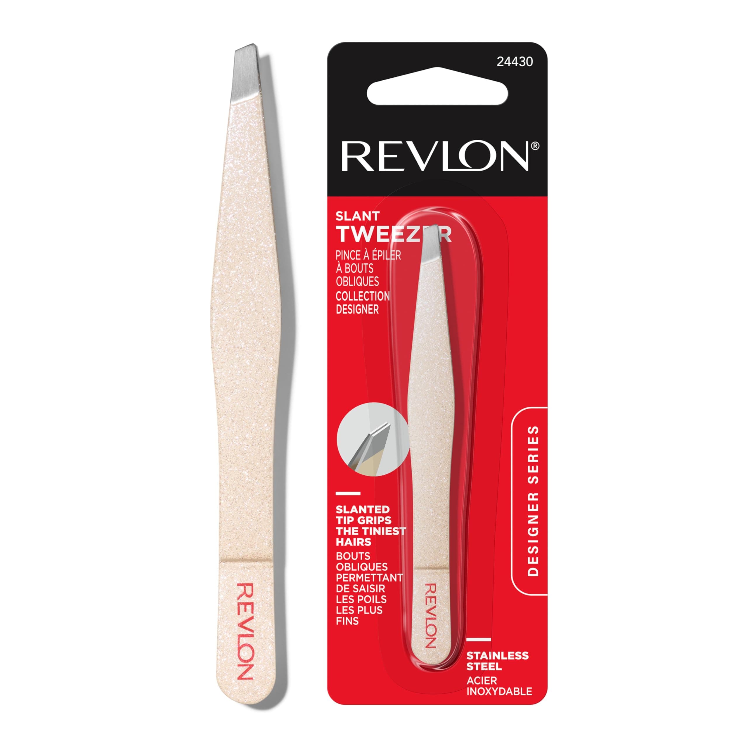 Revlon Modern Beige Stainless Steel Slant Tweezers
