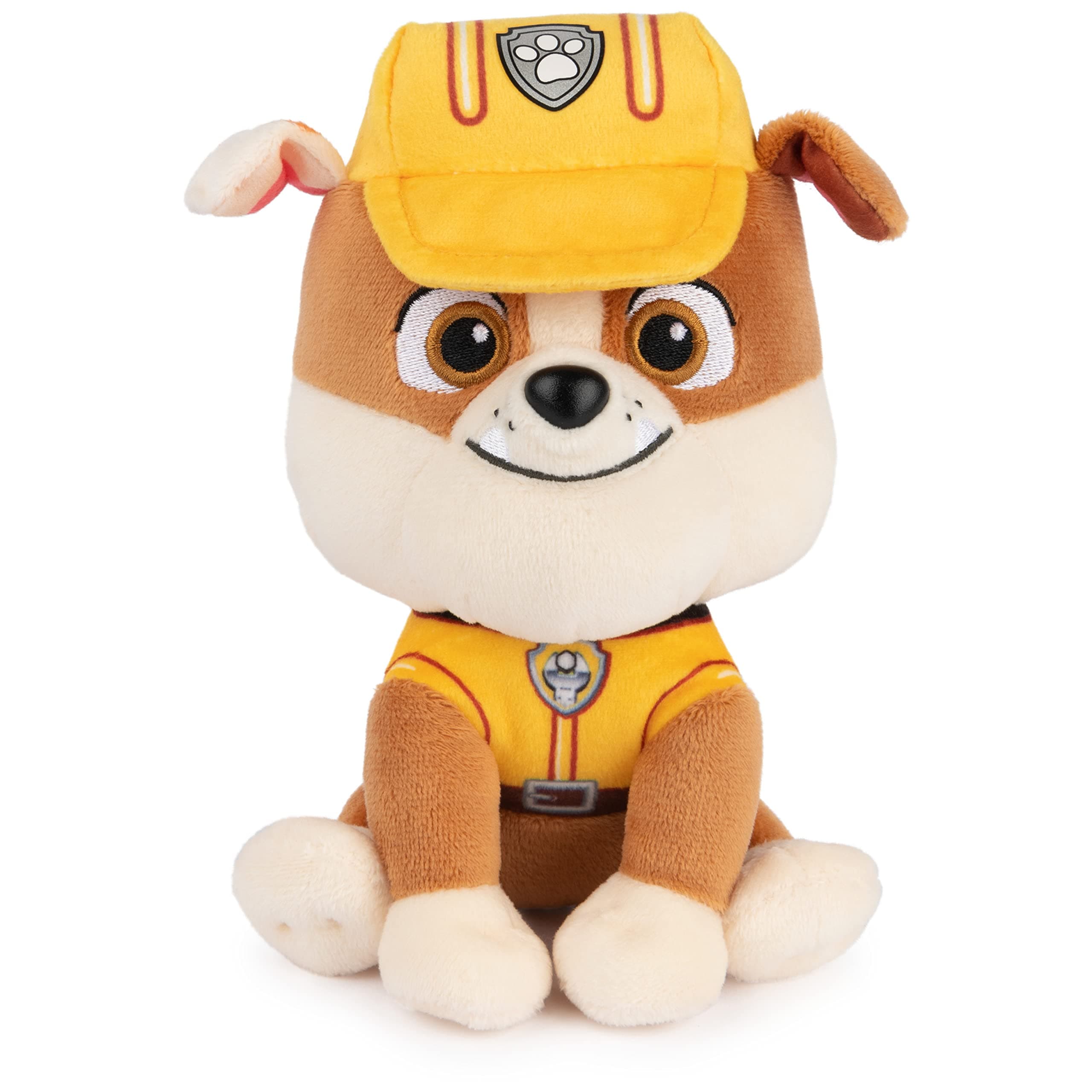 Official PAW Patrol Rubble in Signature Construction Uniform Plush Toy, Stuffed Animal for Ages 1 and Up, 6" (Styles May Vary)