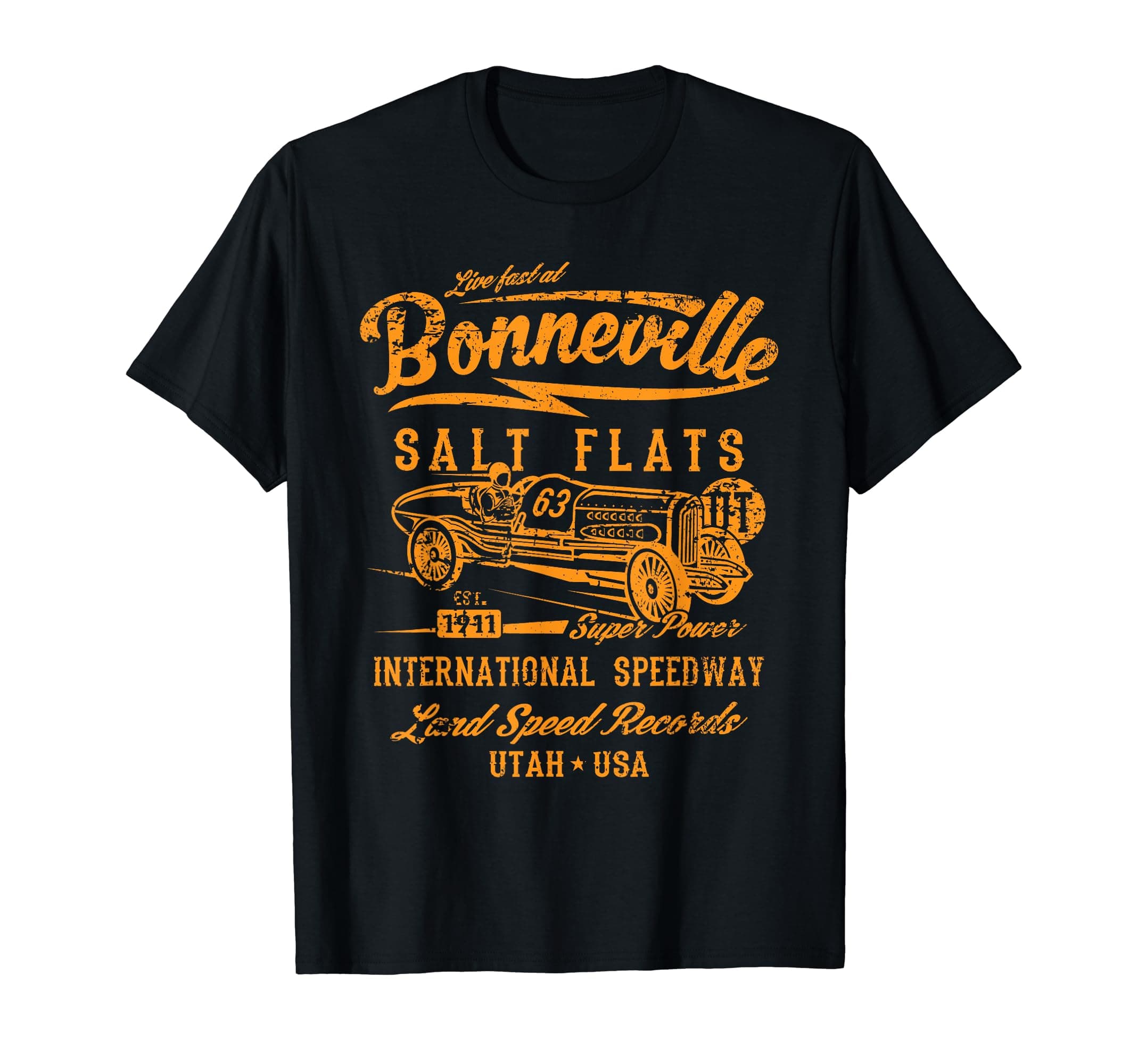Bonneville Salt Flats Utah Designs and GiftsBonneville Salt Flats Utah Speedway Distressed Design T-Shirt